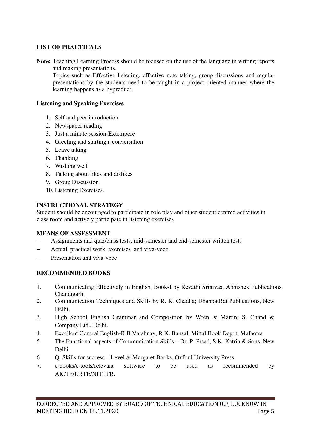 SYLLABUS FOR FIRST SEMESTER SESSION (2020-2021) - SIX SEMESTER DIPLOMA COURSE IN GLASS AND CERAMIC ENGINEERING - Page 5