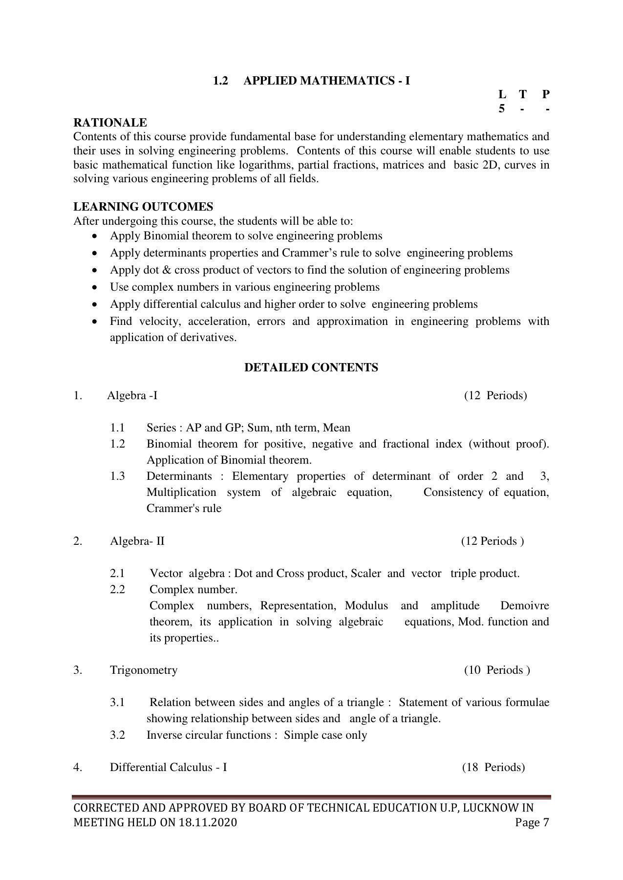 SYLLABUS FOR FIRST SEMESTER SESSION (2020-2021) - SIX SEMESTER DIPLOMA COURSE IN GLASS AND CERAMIC ENGINEERING - Page 7