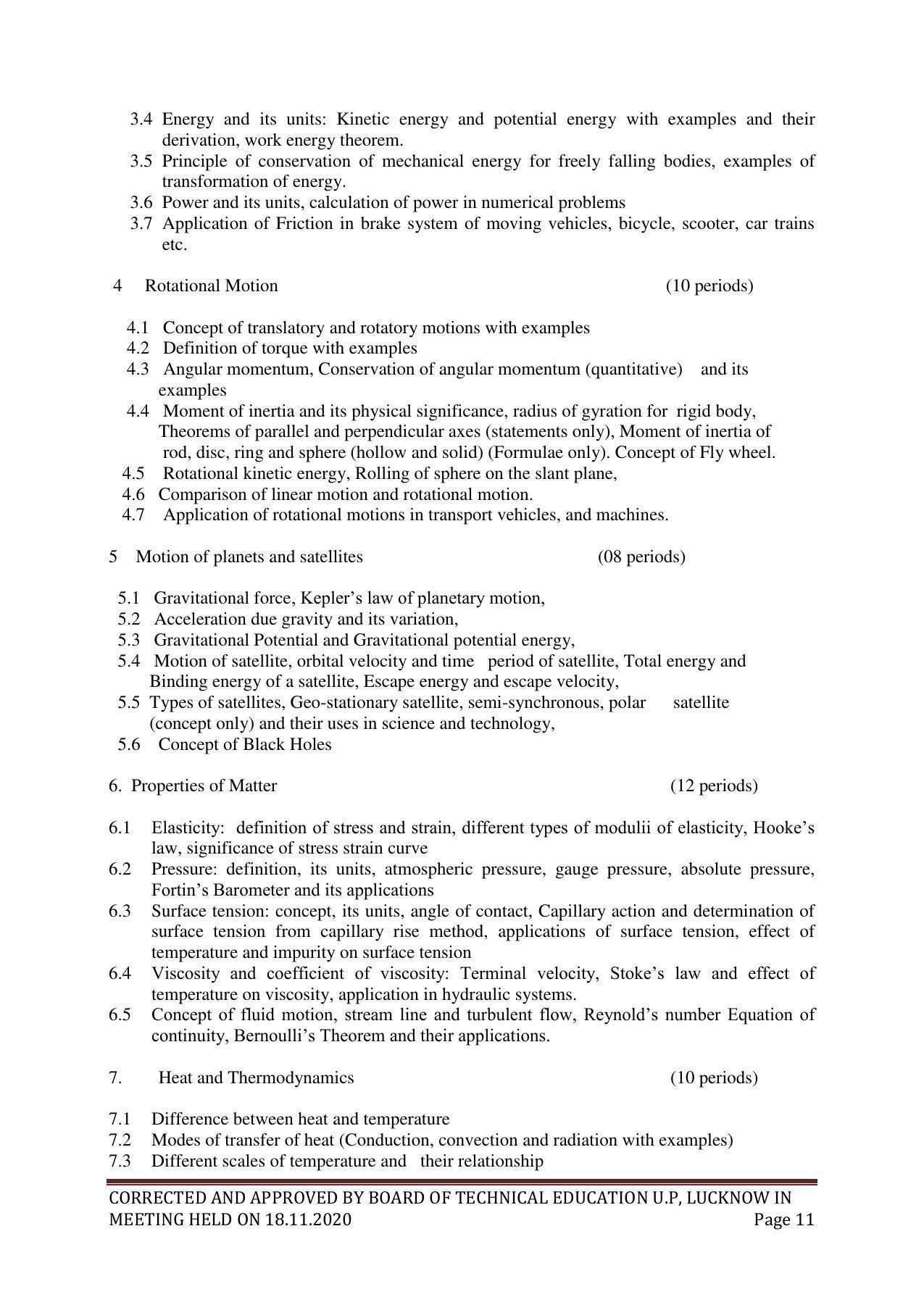 SYLLABUS FOR FIRST SEMESTER SESSION (2020-2021) - SIX SEMESTER DIPLOMA COURSE IN GLASS AND CERAMIC ENGINEERING - Page 11