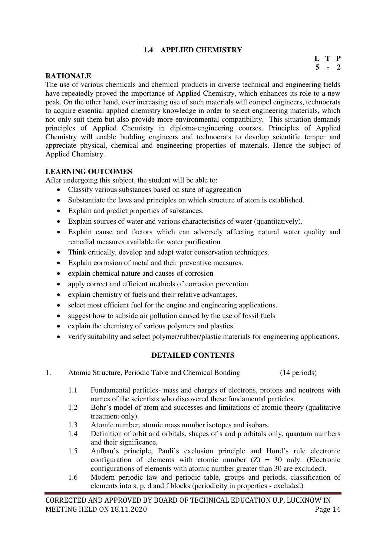 SYLLABUS FOR FIRST SEMESTER SESSION (2020-2021) - SIX SEMESTER DIPLOMA COURSE IN GLASS AND CERAMIC ENGINEERING - Page 14