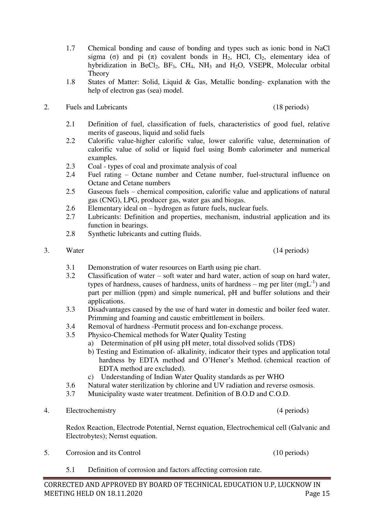 SYLLABUS FOR FIRST SEMESTER SESSION (2020-2021) - SIX SEMESTER DIPLOMA COURSE IN GLASS AND CERAMIC ENGINEERING - Page 15