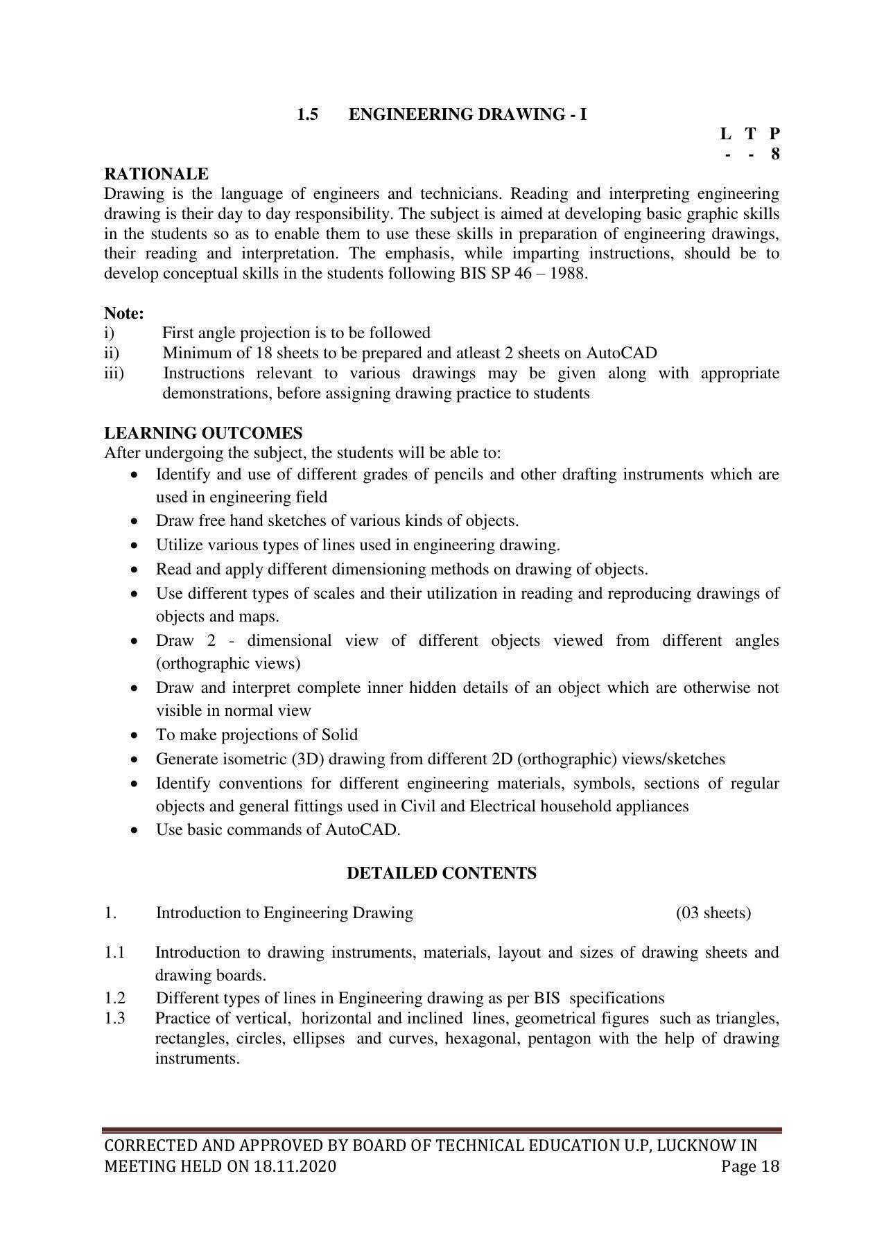 SYLLABUS FOR FIRST SEMESTER SESSION (2020-2021) - SIX SEMESTER DIPLOMA COURSE IN GLASS AND CERAMIC ENGINEERING - Page 18