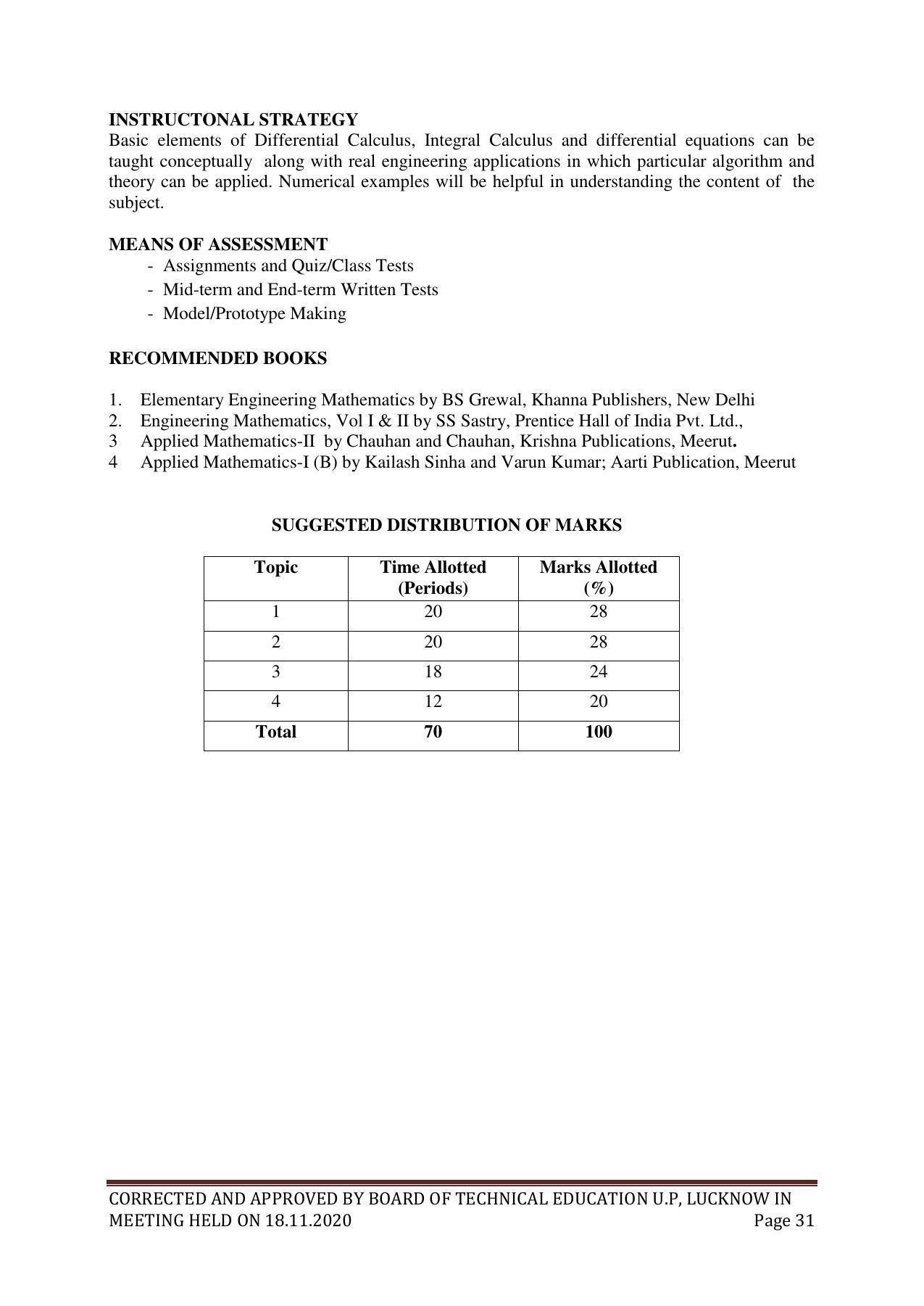 SYLLABUS FOR FIRST SEMESTER SESSION (2020-2021) - SIX SEMESTER DIPLOMA COURSE IN GLASS AND CERAMIC ENGINEERING - Page 31