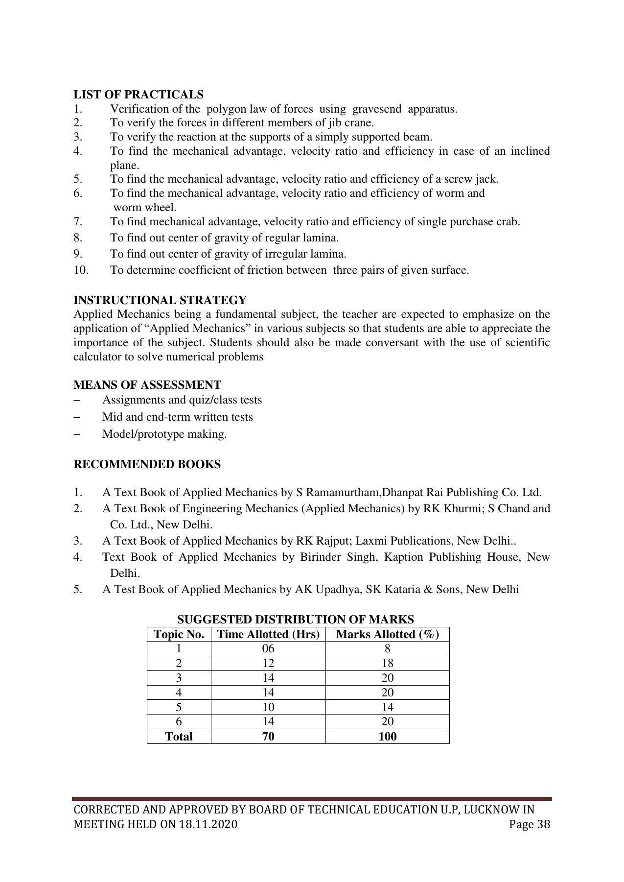 SYLLABUS FOR FIRST SEMESTER SESSION (2020-2021) - SIX SEMESTER DIPLOMA COURSE IN GLASS AND CERAMIC ENGINEERING - Page 38