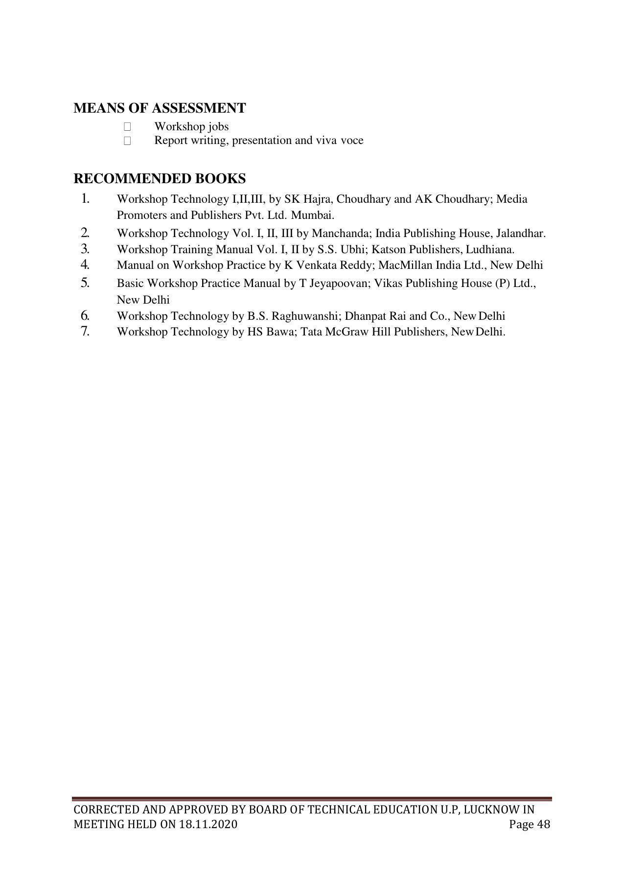 SYLLABUS FOR FIRST SEMESTER SESSION (2020-2021) - SIX SEMESTER DIPLOMA COURSE IN GLASS AND CERAMIC ENGINEERING - Page 48