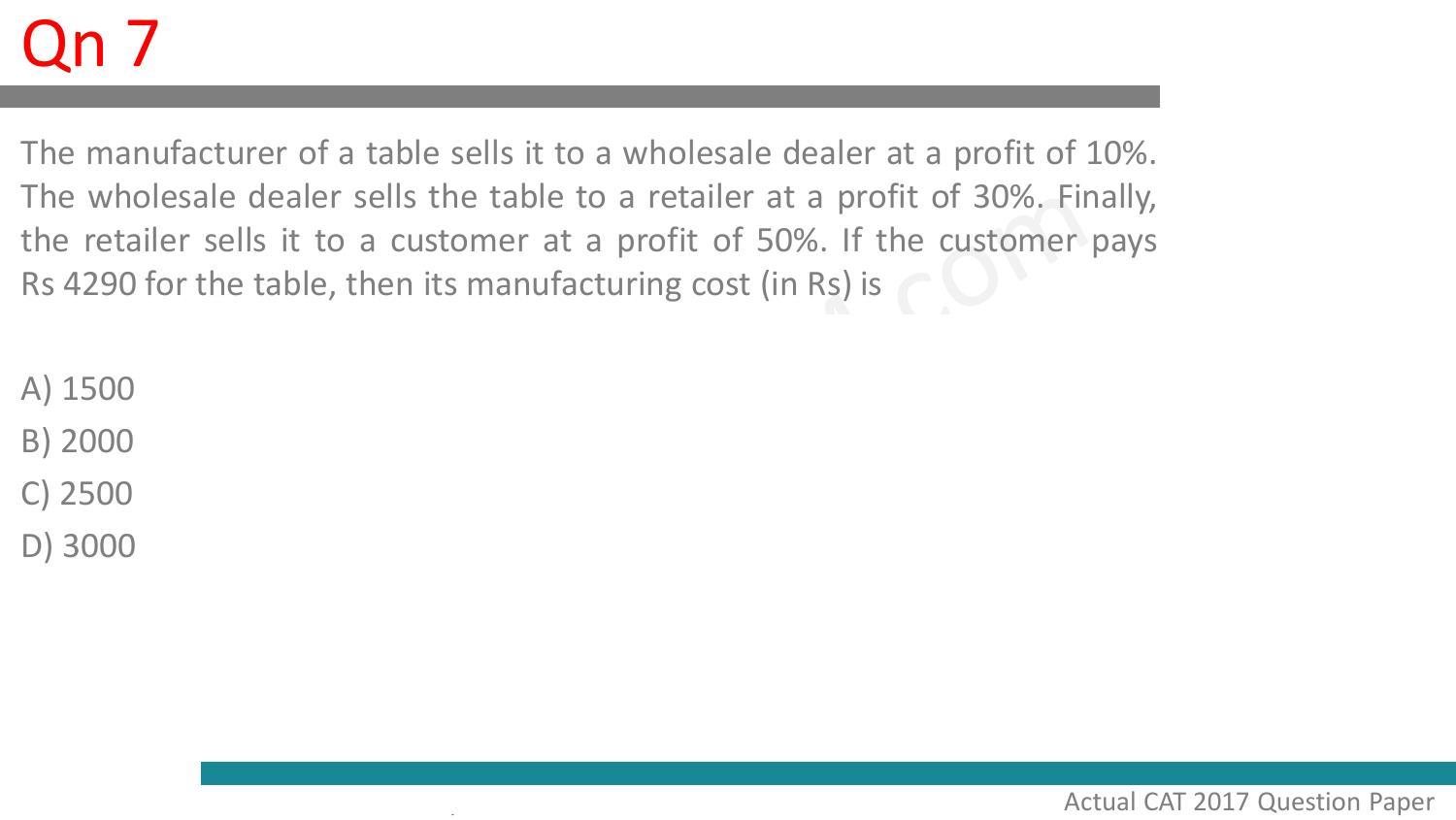 CAT 2017 CAT QA Slot 2 Question Paper - Page 8