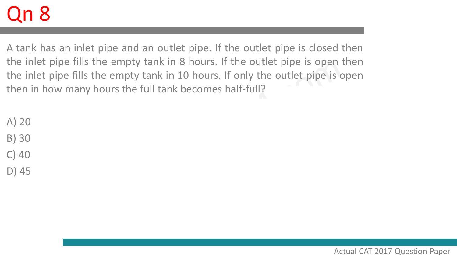CAT 2017 CAT QA Slot 2 Question Paper - Page 9