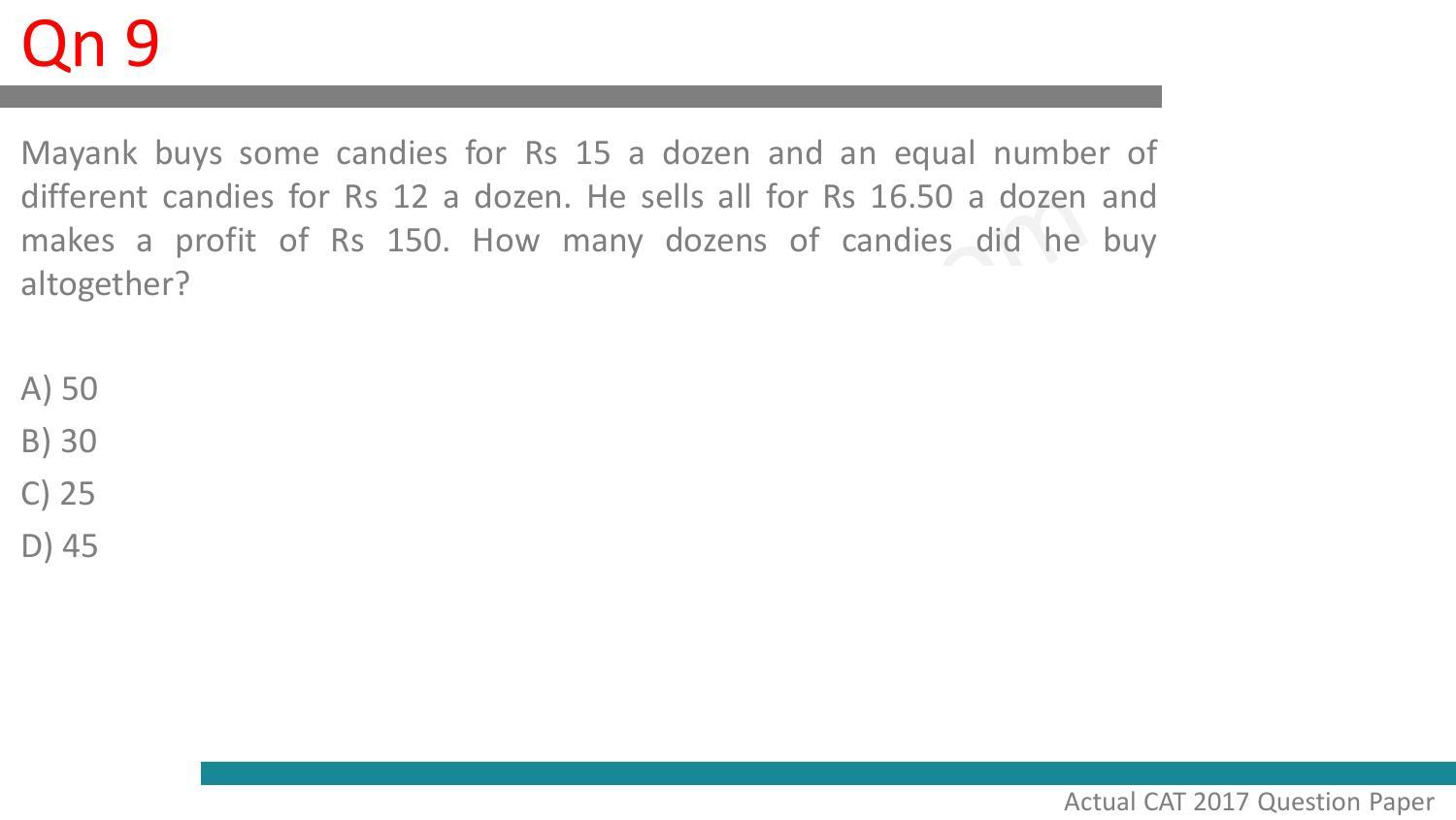 CAT 2017 CAT QA Slot 2 Question Paper - Page 10