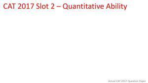 CAT 2017 CAT QA Slot 2 Question Paper