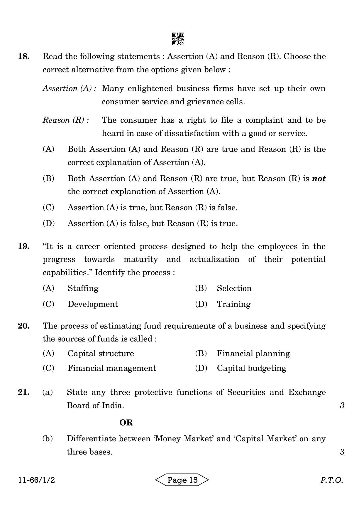 CBSE Class 12 1-2 Bussiness Studies 2024 Question Paper - Page 15