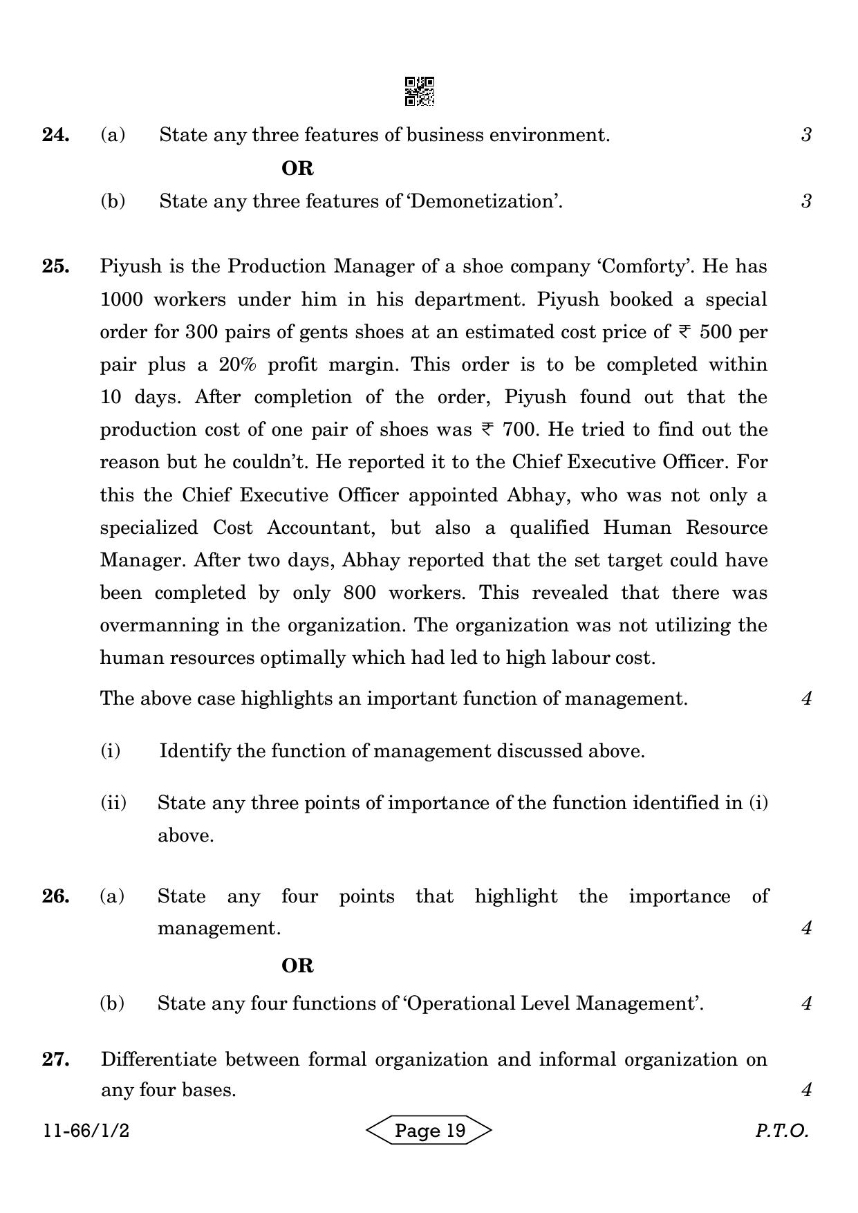 CBSE Class 12 1-2 Bussiness Studies 2024 Question Paper - Page 19