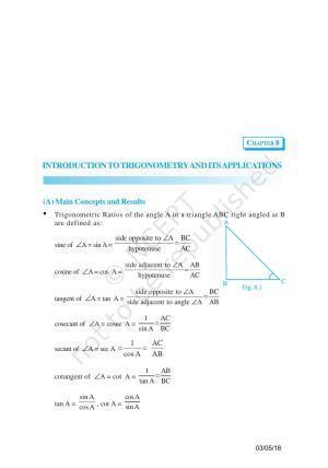 NCERT Exemplar Book for Class 10 Maths: Chapter 8 Introduction to Trigonometry & Its Equations