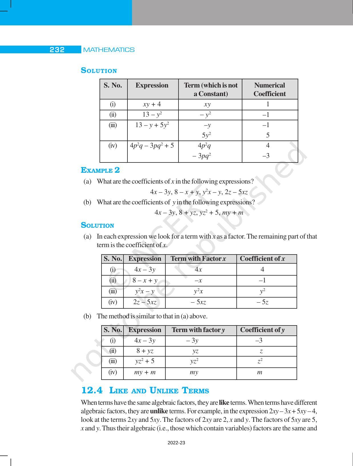 NCERT Book for Class 7 Maths: Chapter 12-Algebraic Expressions - Page 4