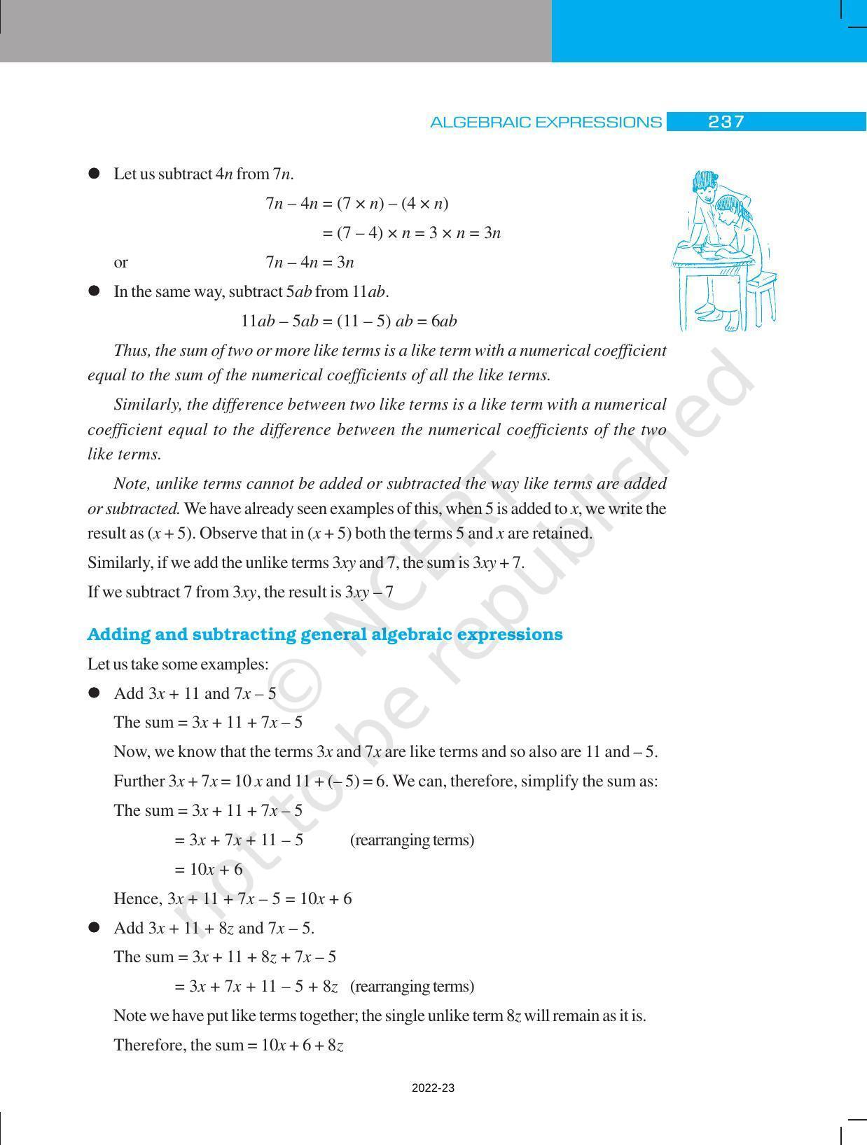 NCERT Book for Class 7 Maths: Chapter 12-Algebraic Expressions - Page 9