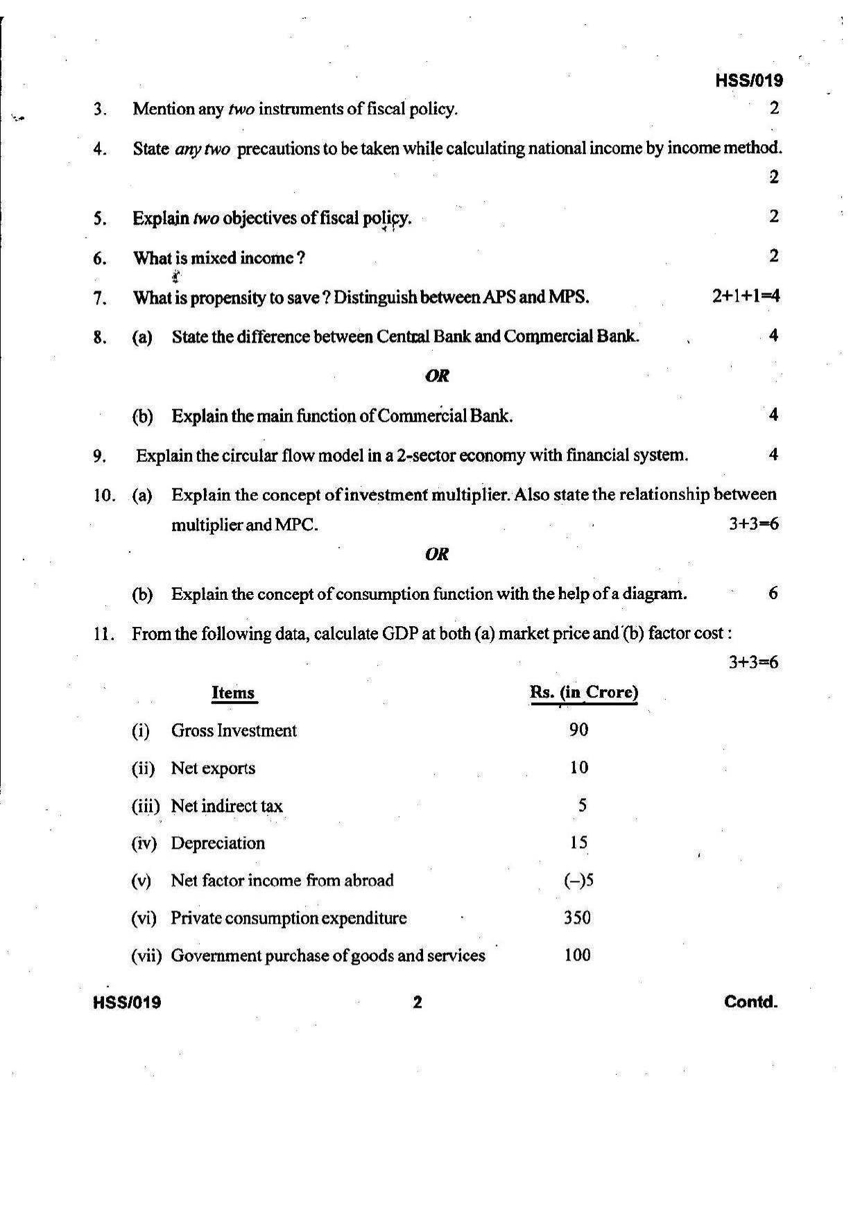MBSE HSSLC 2022 Arts Question Paper - Page 2