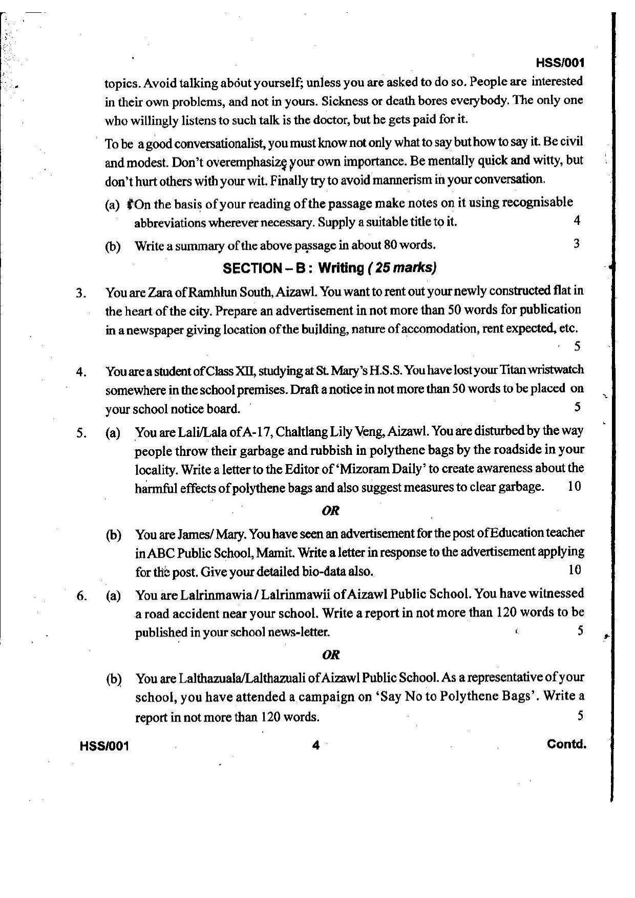 MBSE HSSLC 2022 Arts Question Paper - Page 11