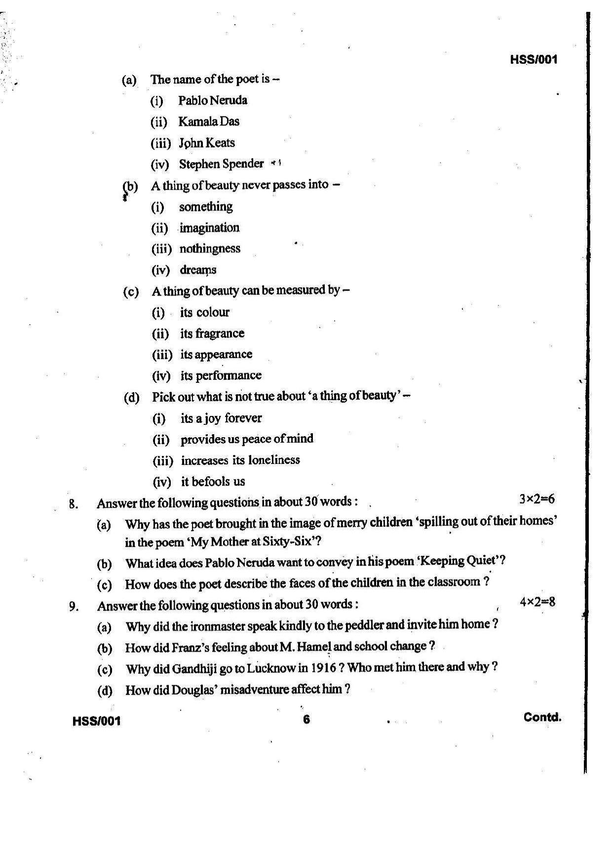 MBSE HSSLC 2022 Arts Question Paper - Page 13