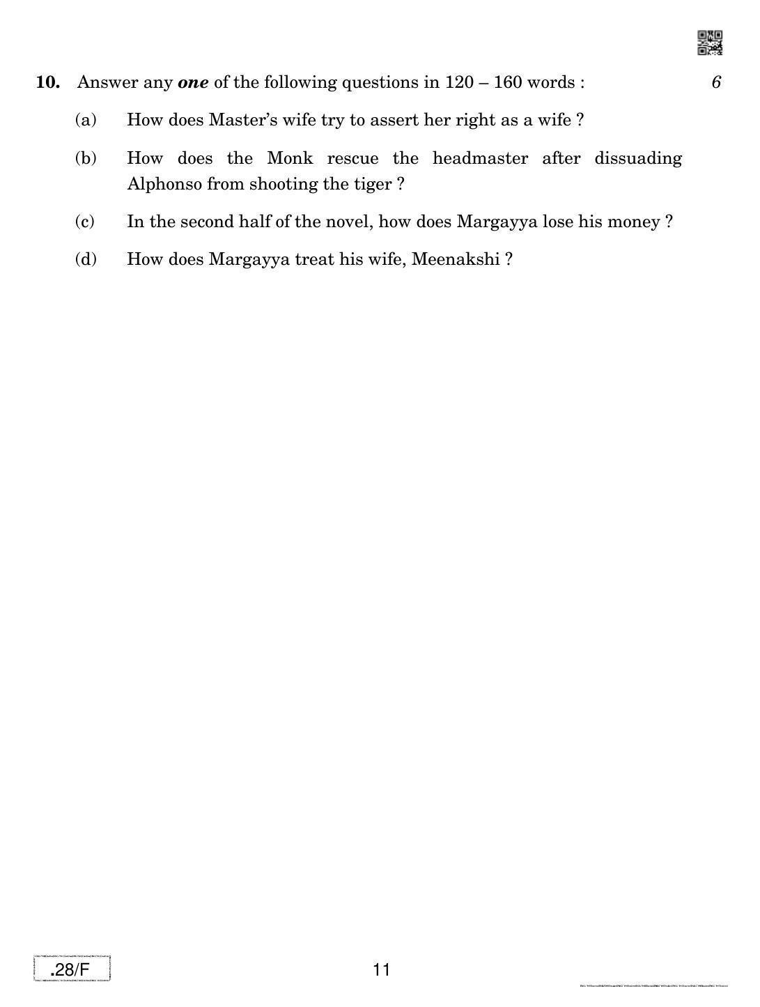CBSE Class 12 English Elective-N 2020 Compartment Question Paper - Page 11