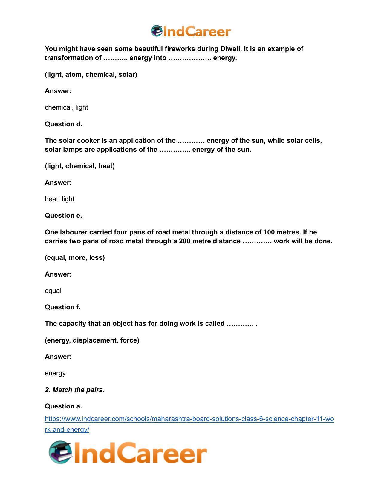 Maharashtra Board Solutions Class 6-Science: Chapter 11- Work and Energy - Page 3