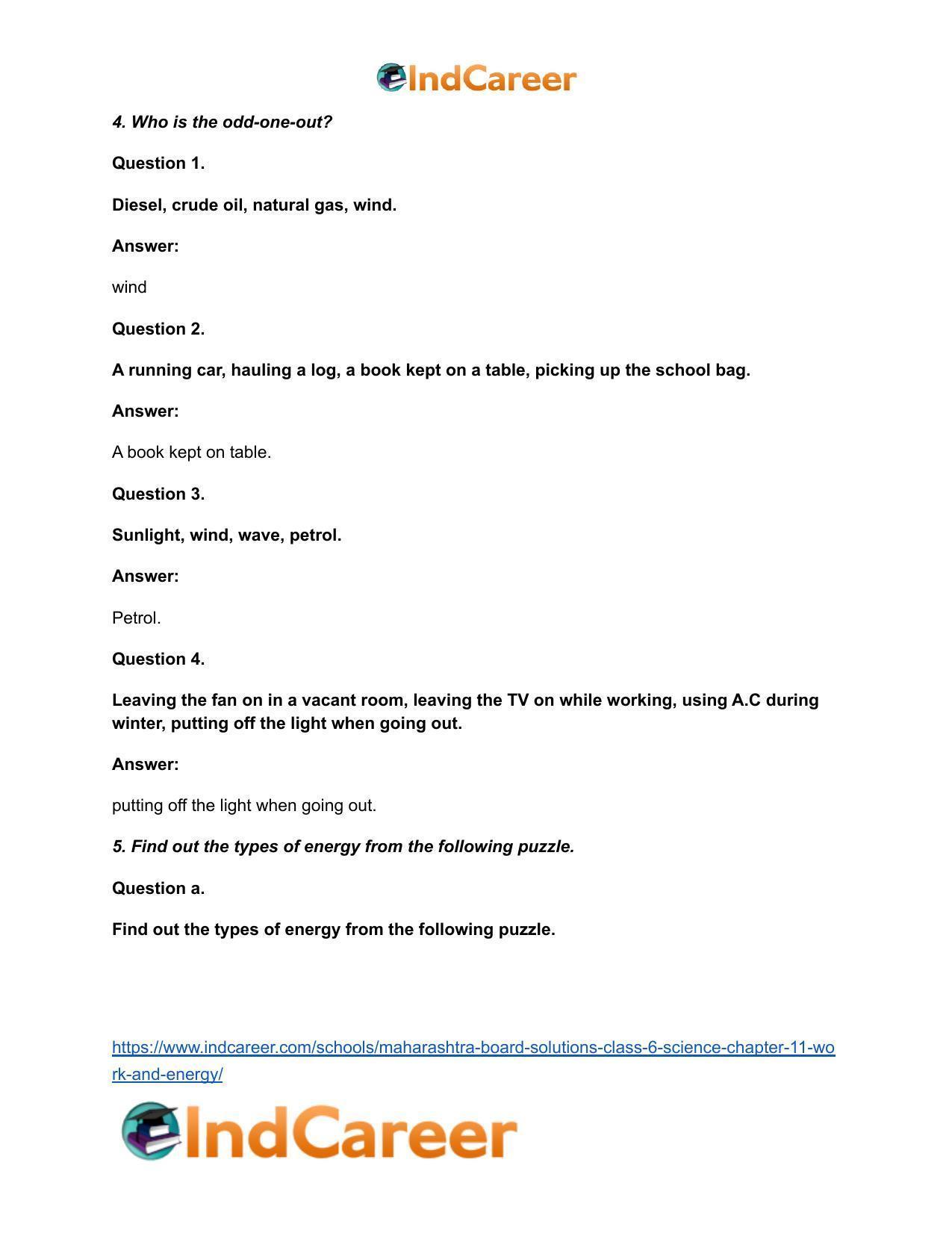 Maharashtra Board Solutions Class 6-Science: Chapter 11- Work and Energy - Page 7