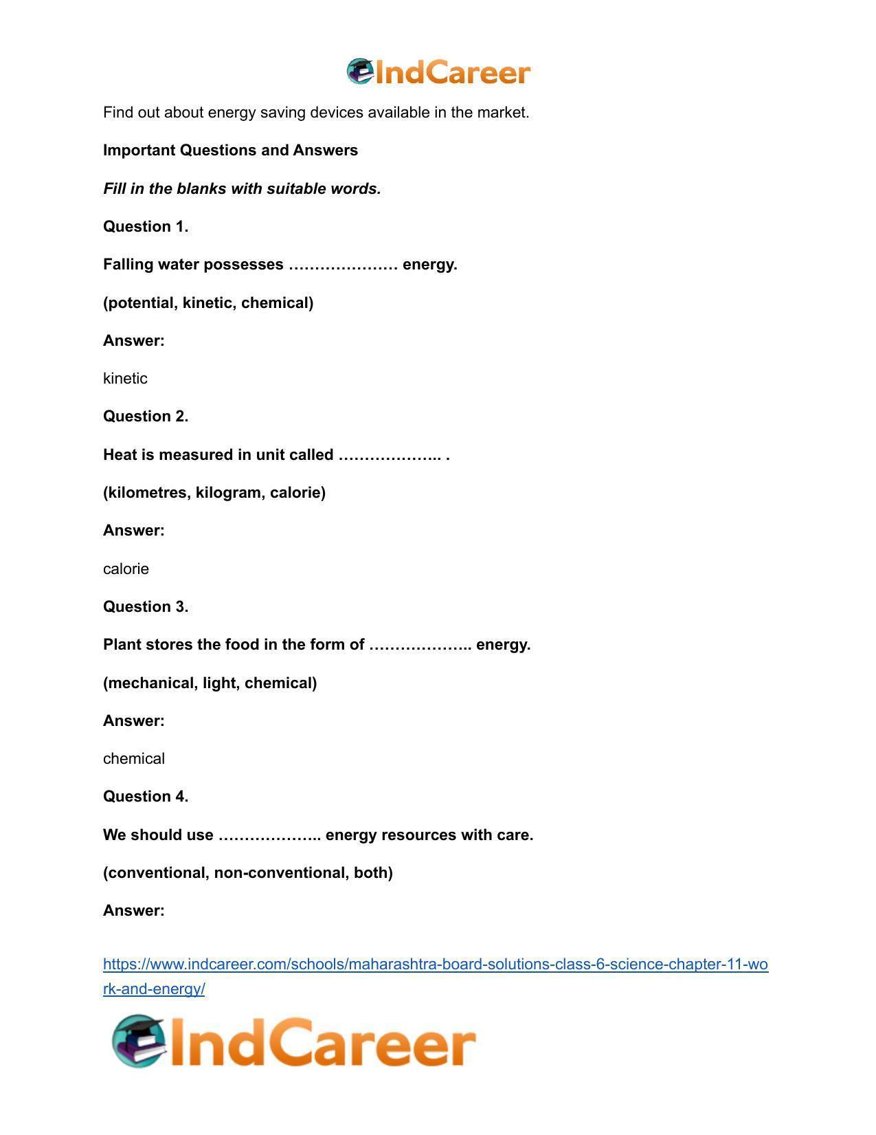 Maharashtra Board Solutions Class 6-Science: Chapter 11- Work and Energy - Page 9