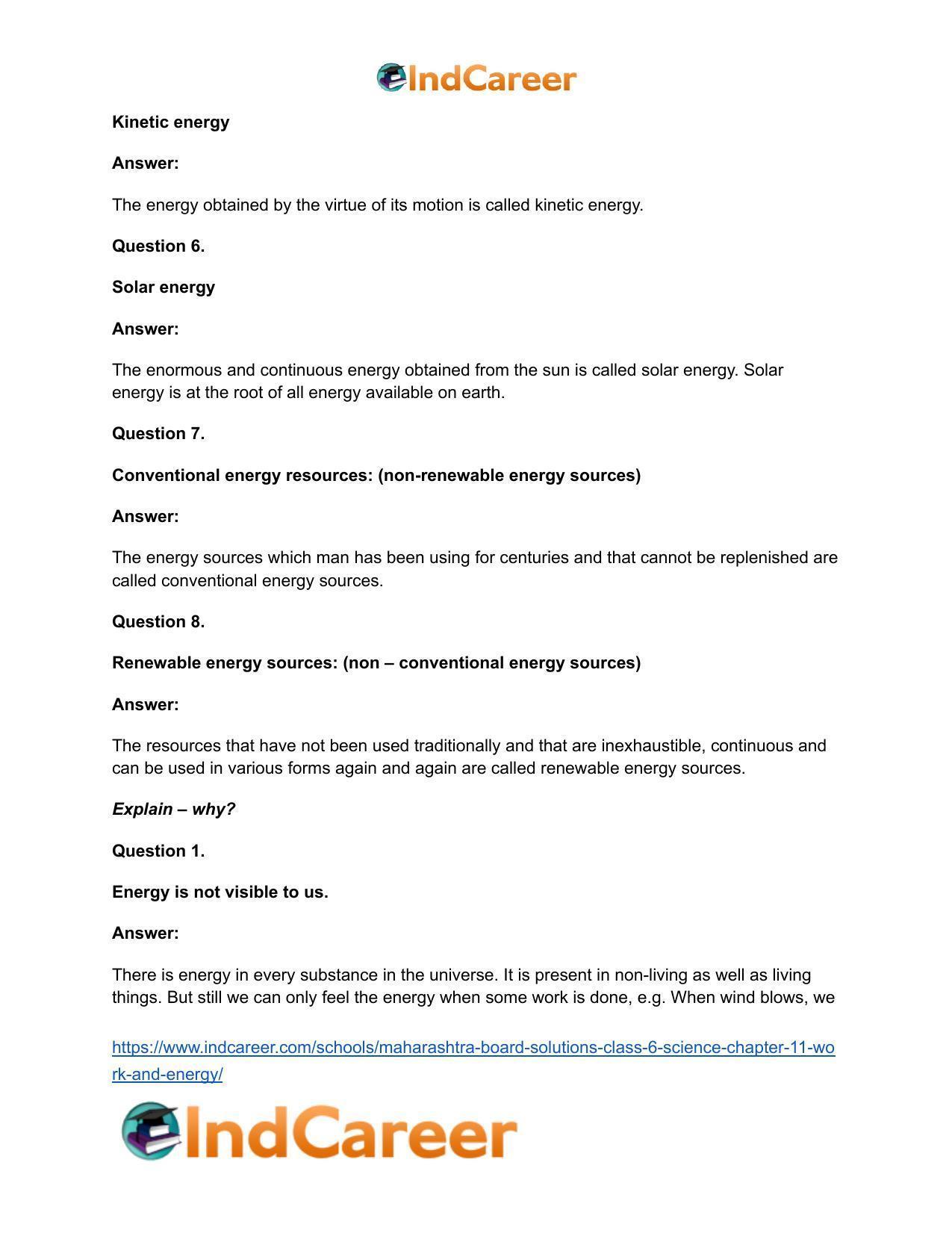 Maharashtra Board Solutions Class 6-Science: Chapter 11- Work and Energy - Page 18