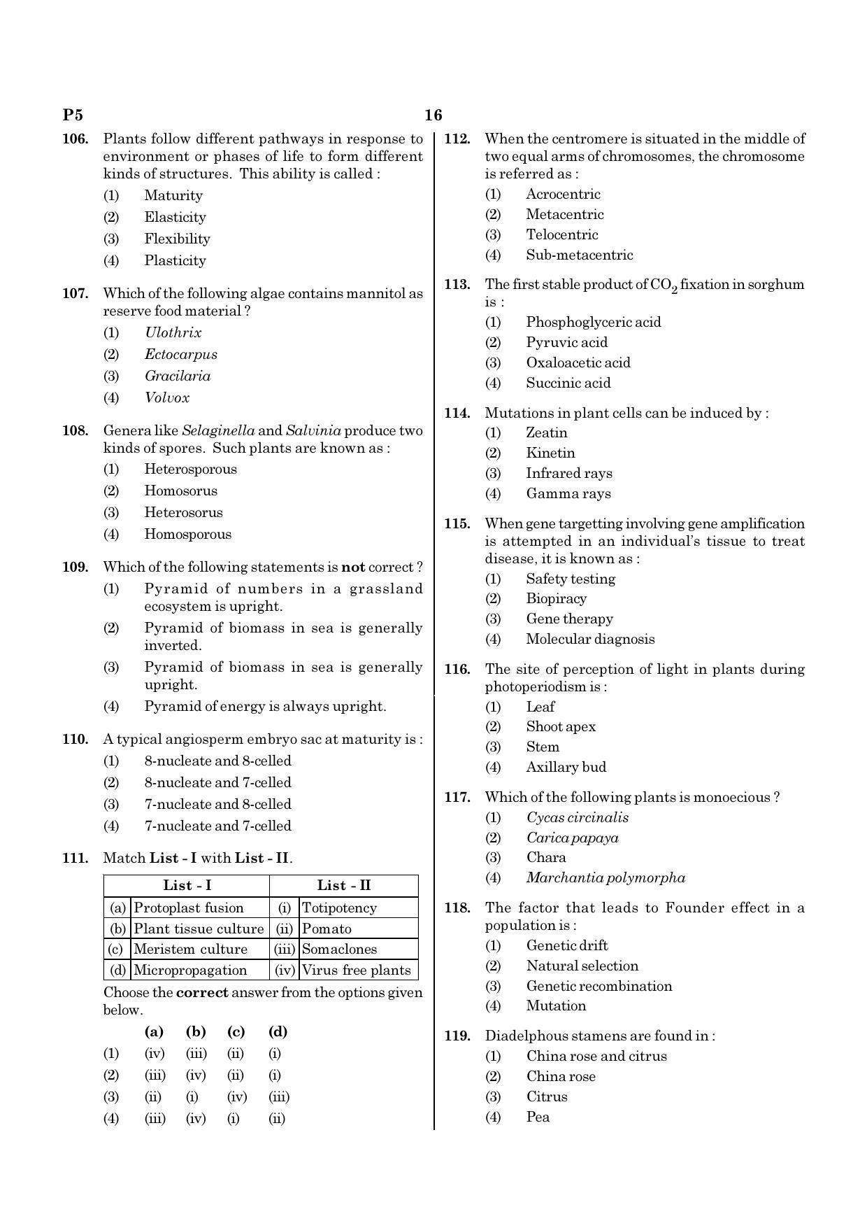 NEET E1 2022 Question Paper - Page 16