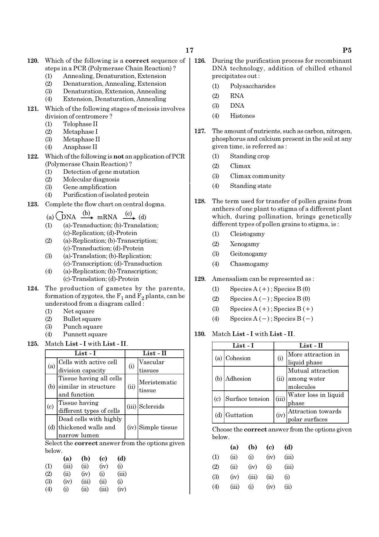 NEET E1 2022 Question Paper - Page 17