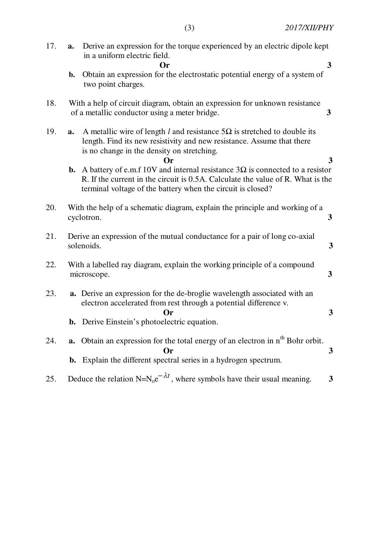 Nagaland Board Class 12 PHYSICS 2017 Question Papers - Page 3