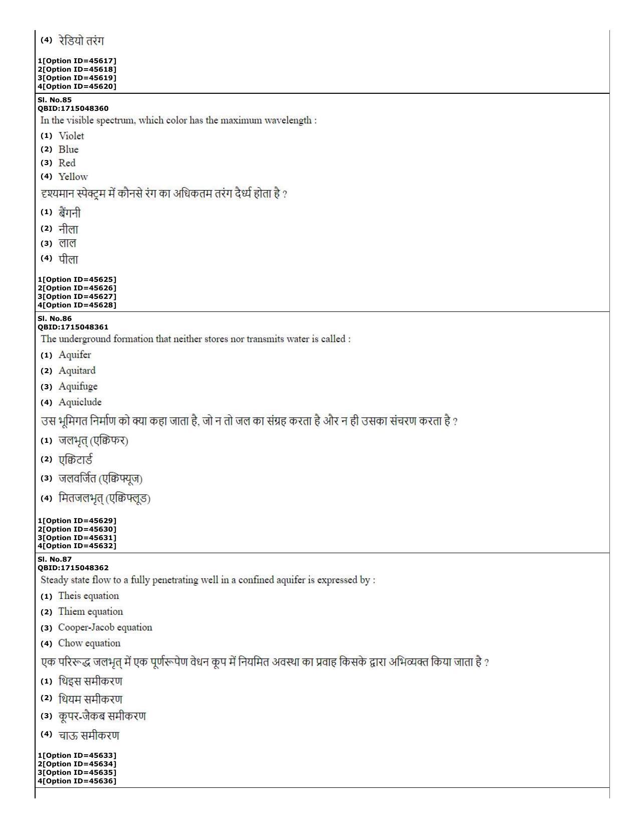 CUET (PG) 2022: PGQP-78 Soil Science – Soil & Water Conservation (11-09-2022) Question Paper - Page 29