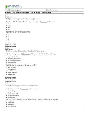 CUET (PG) 2022: PGQP-78 Soil Science – Soil & Water Conservation (11-09-2022) Question Paper
