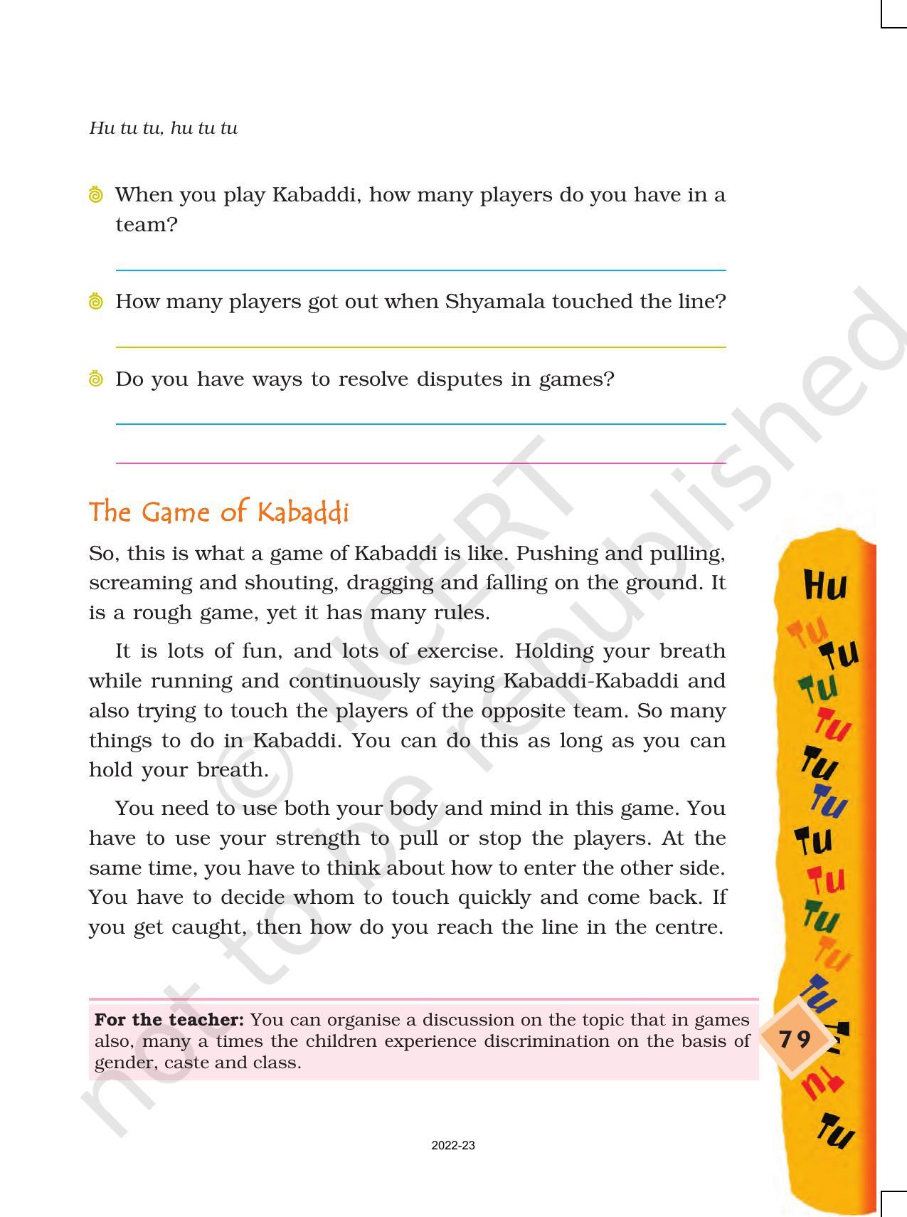 NCERT Book for Class 4 EVS Chapter 10 Hu Tu Tu, Hu Tu Tu - Page 3
