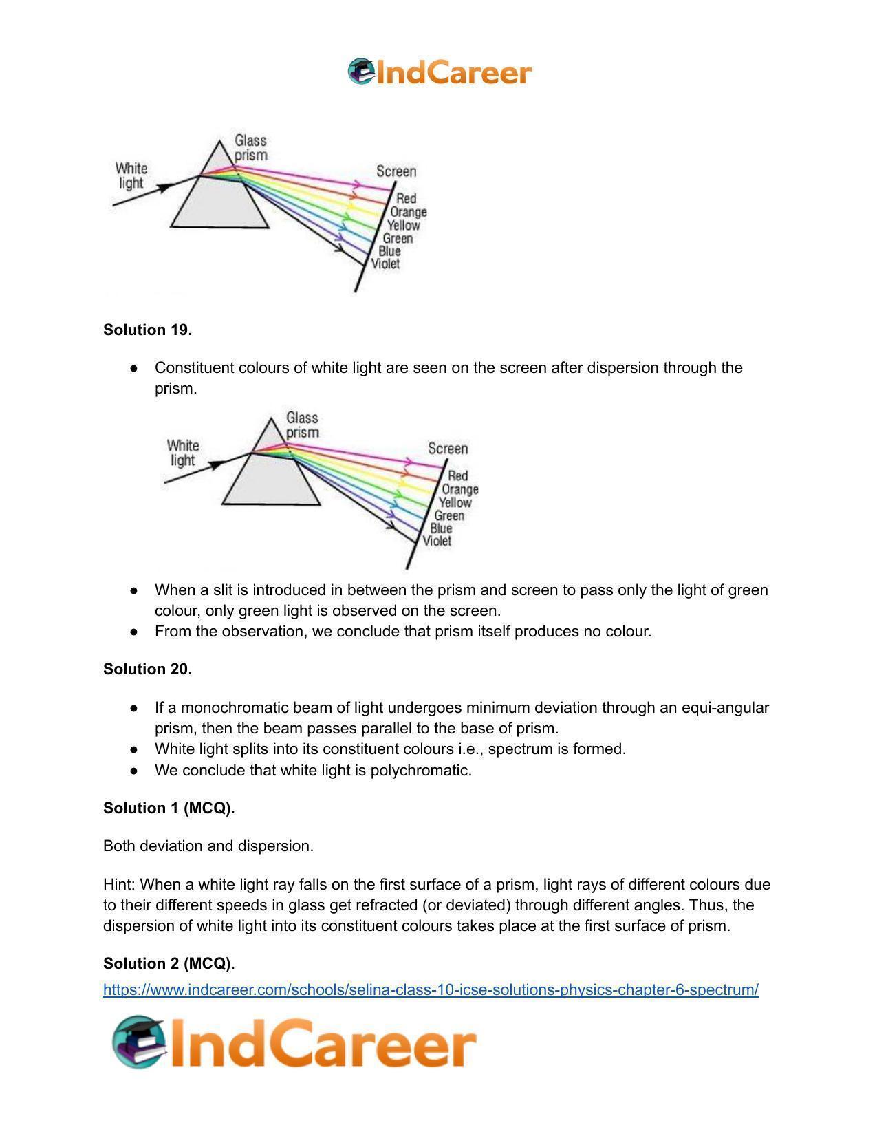 Selina Class 10 ICSE Solutions Physics : Chapter 6- Spectrum - Page 5