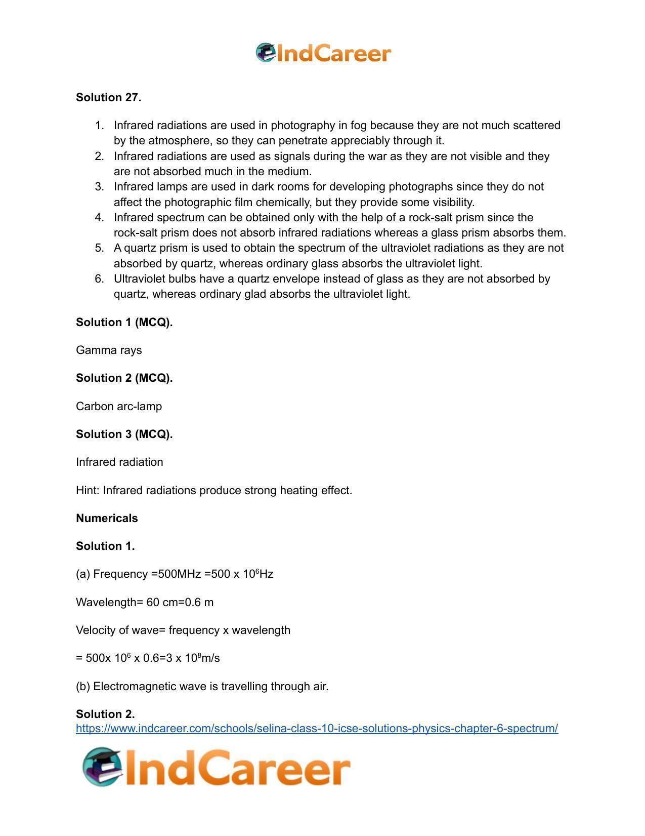Selina Class 10 ICSE Solutions Physics : Chapter 6- Spectrum - Page 10