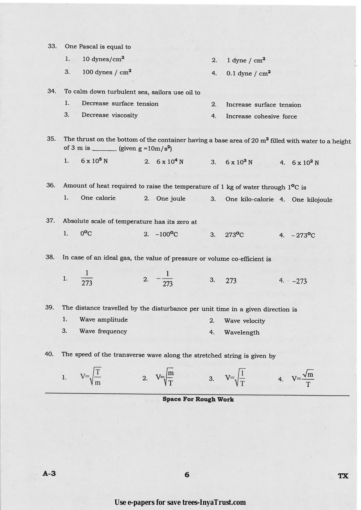 Karnataka Diploma CET- 2015 Textile Technology Question Paper - Page 6
