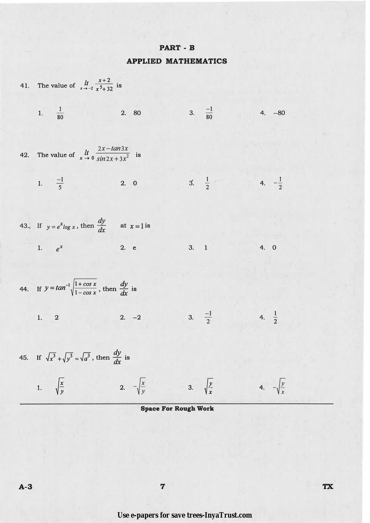 Karnataka Diploma CET- 2015 Textile Technology Question Paper - Page 7