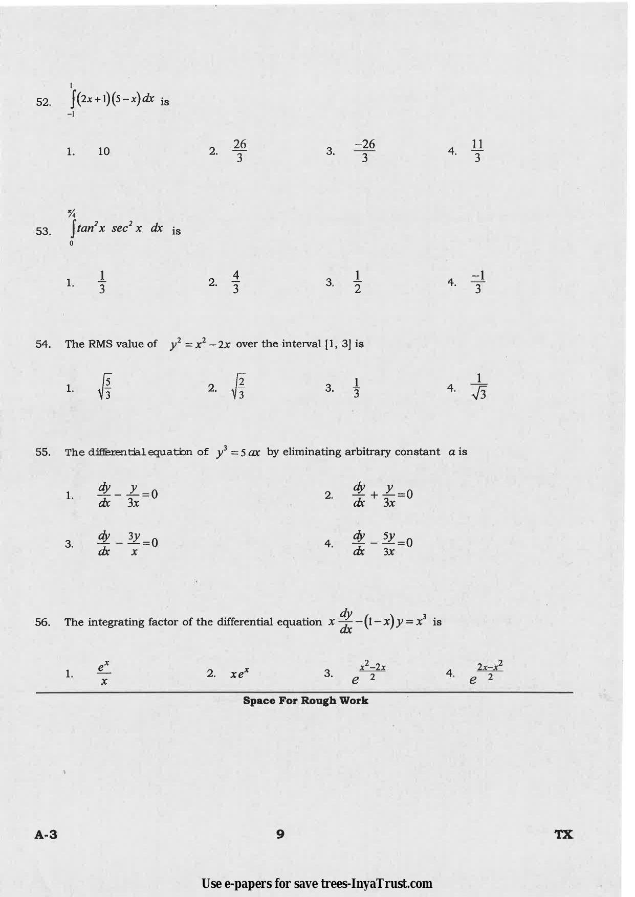 Karnataka Diploma CET- 2015 Textile Technology Question Paper - Page 9