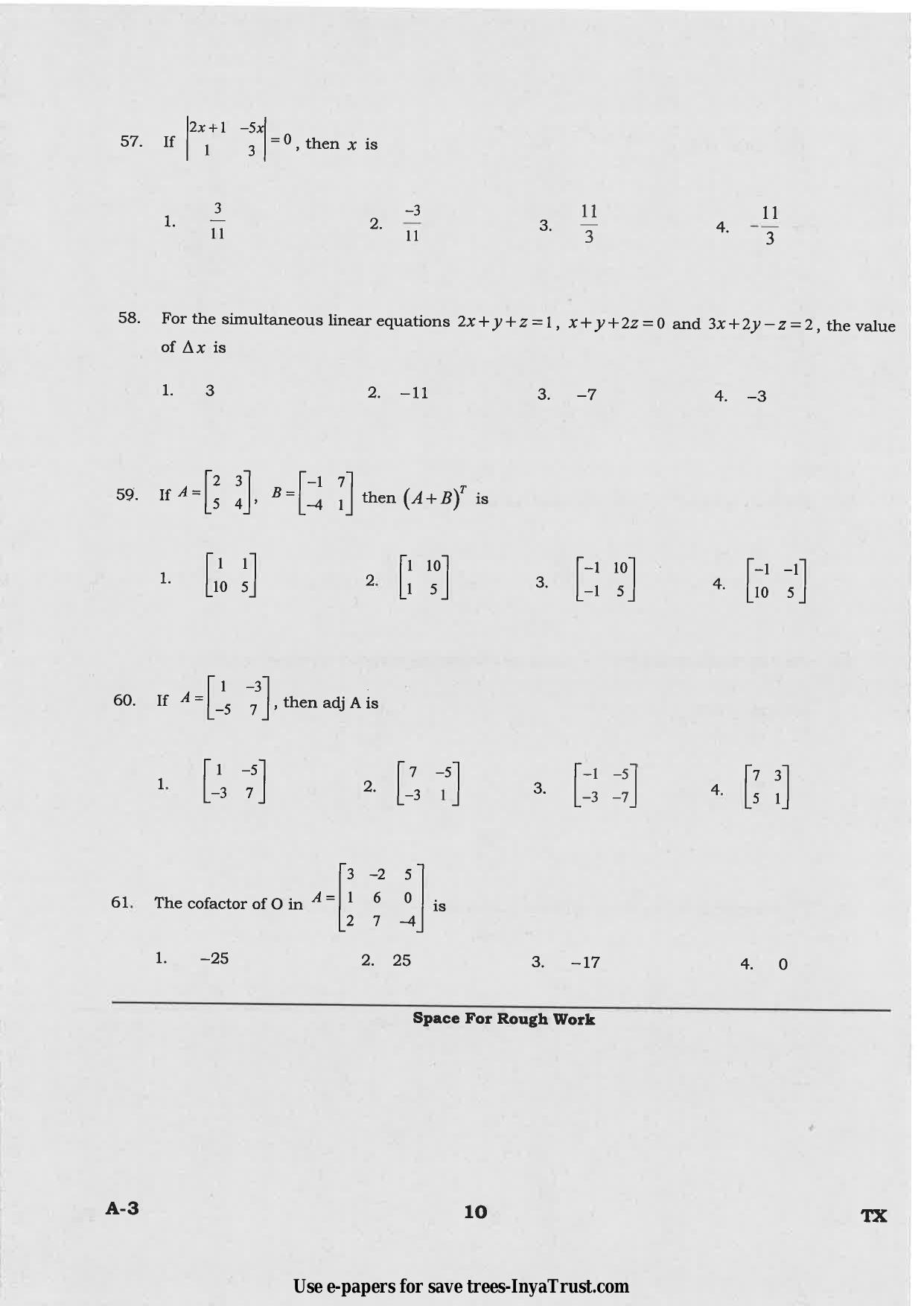 Karnataka Diploma CET- 2015 Textile Technology Question Paper - Page 10