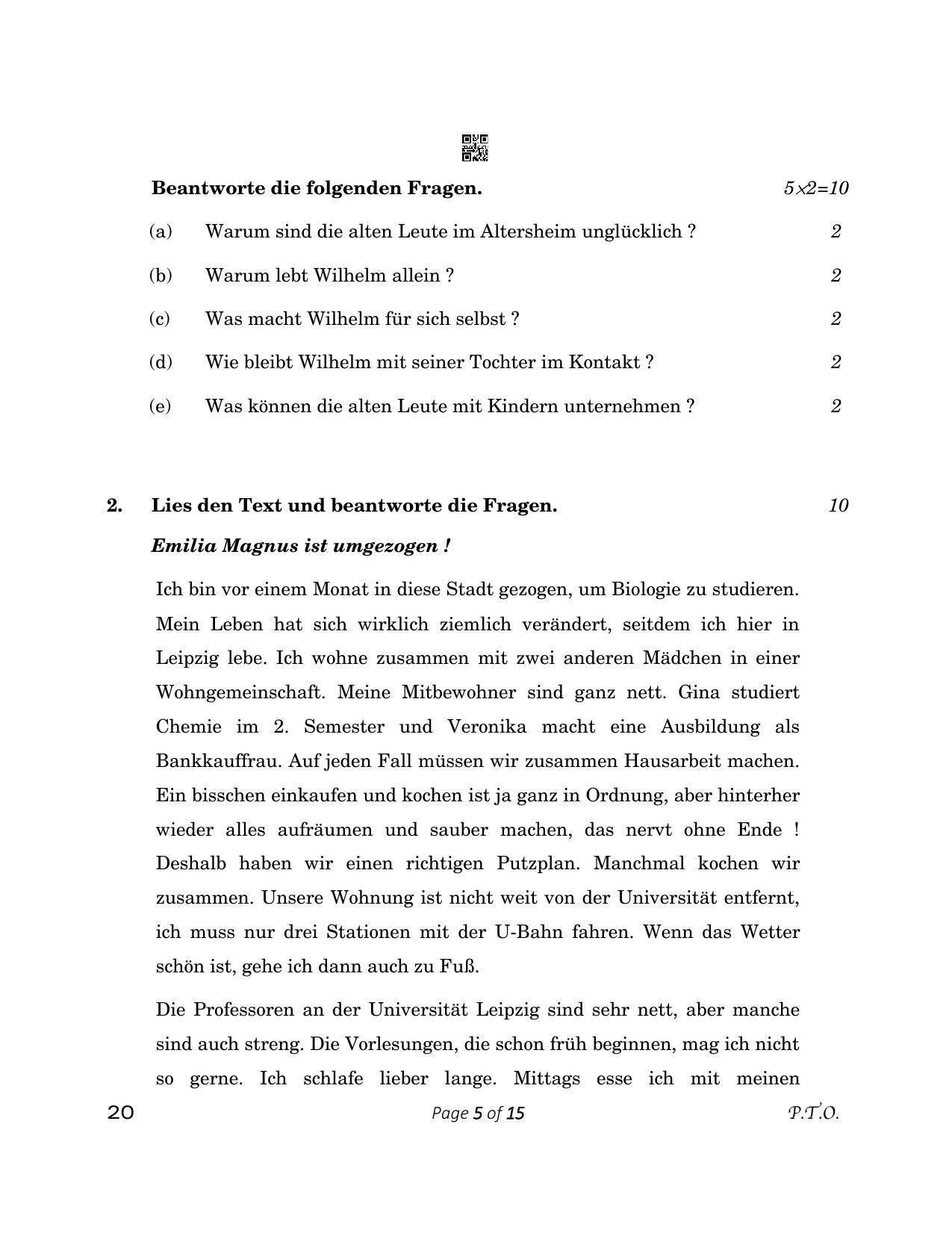 CBSE Class 12 20_German 2023 Question Paper - Page 5