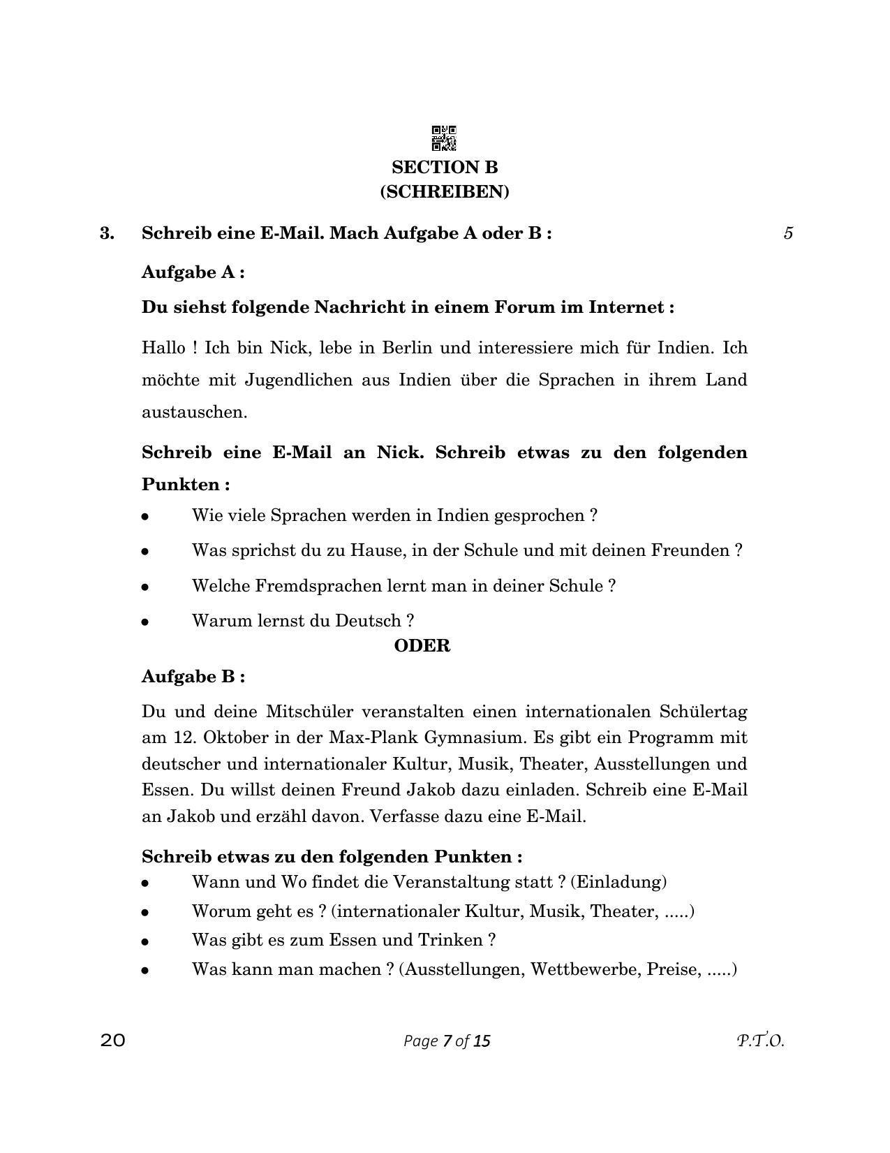 CBSE Class 12 20_German 2023 Question Paper - Page 7