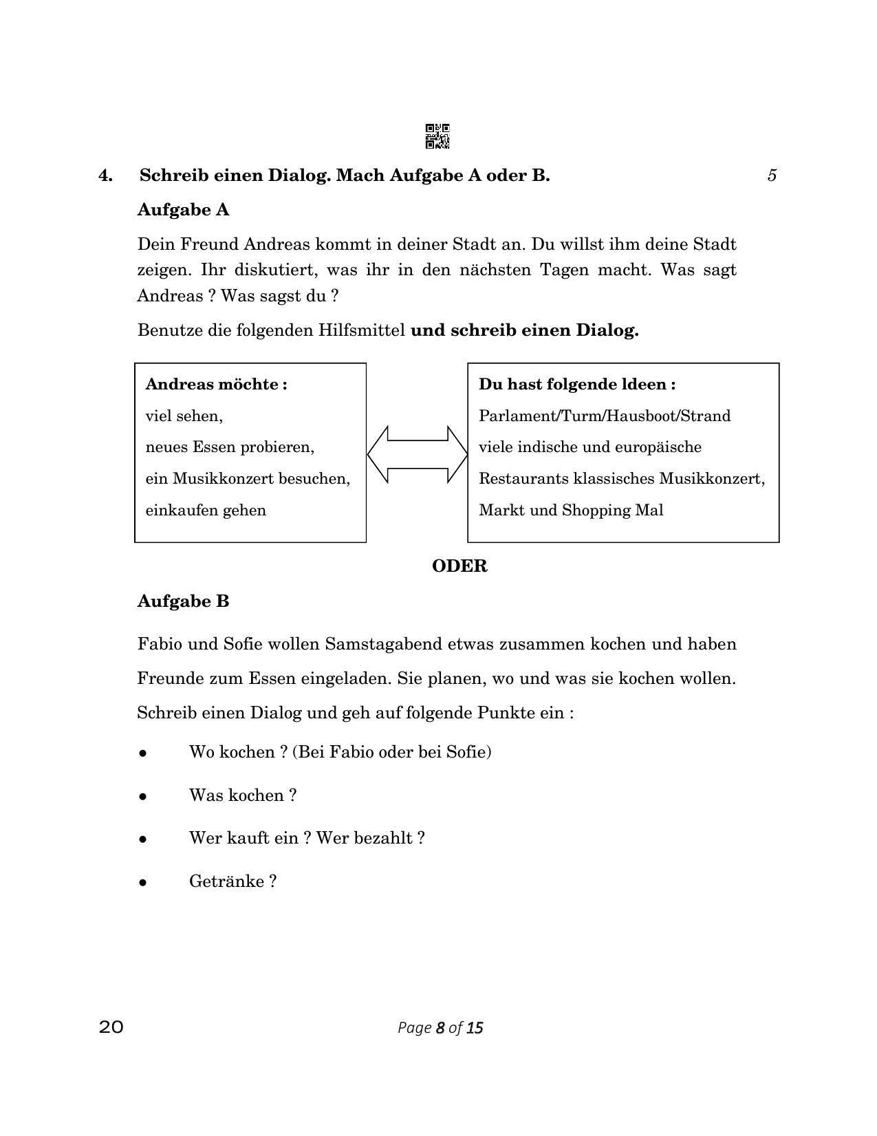 CBSE Class 12 20_German 2023 Question Paper - Page 8