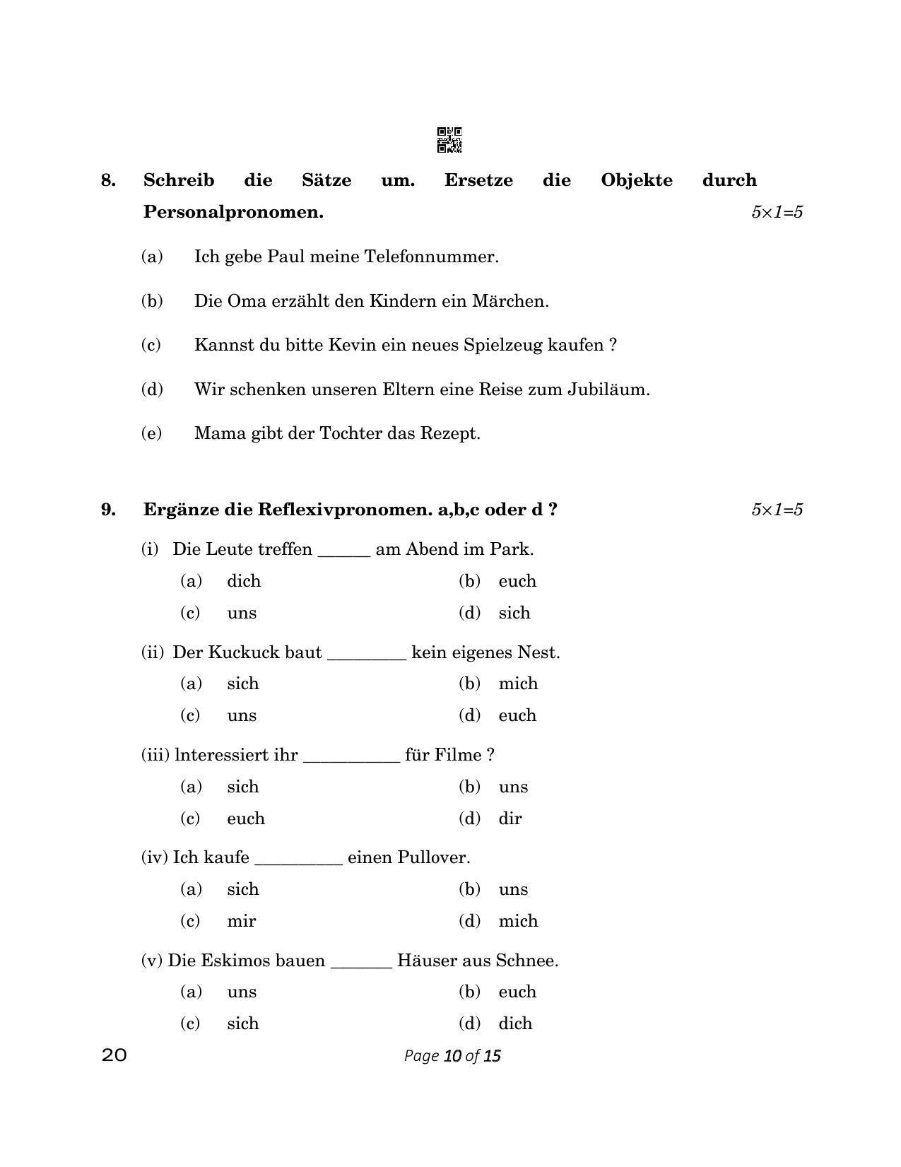 CBSE Class 12 20_German 2023 Question Paper - Page 10