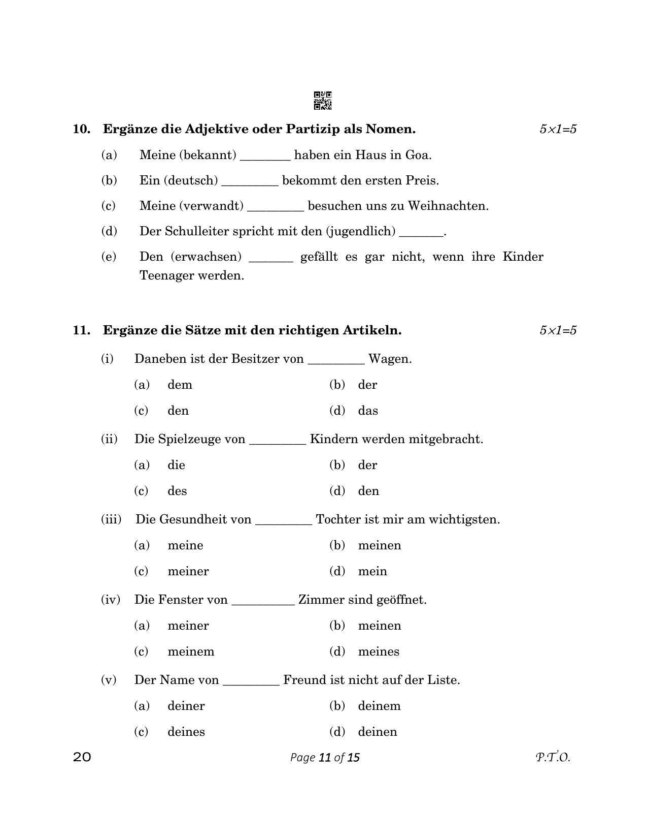 CBSE Class 12 20_German 2023 Question Paper - Page 11