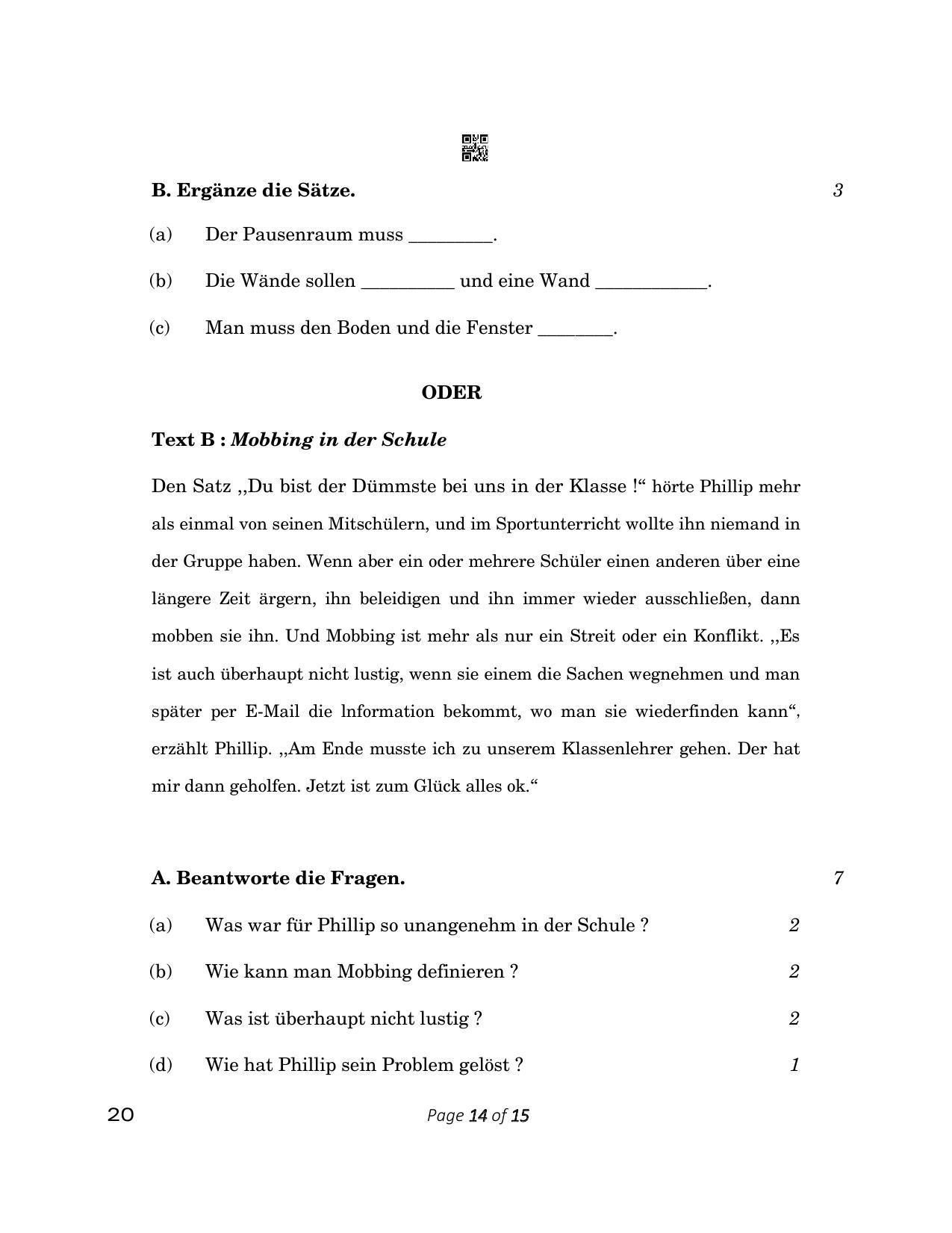 CBSE Class 12 20_German 2023 Question Paper - Page 14