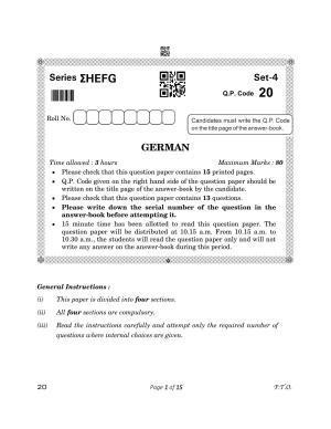 CBSE Class 12 20_German 2023 Question Paper
