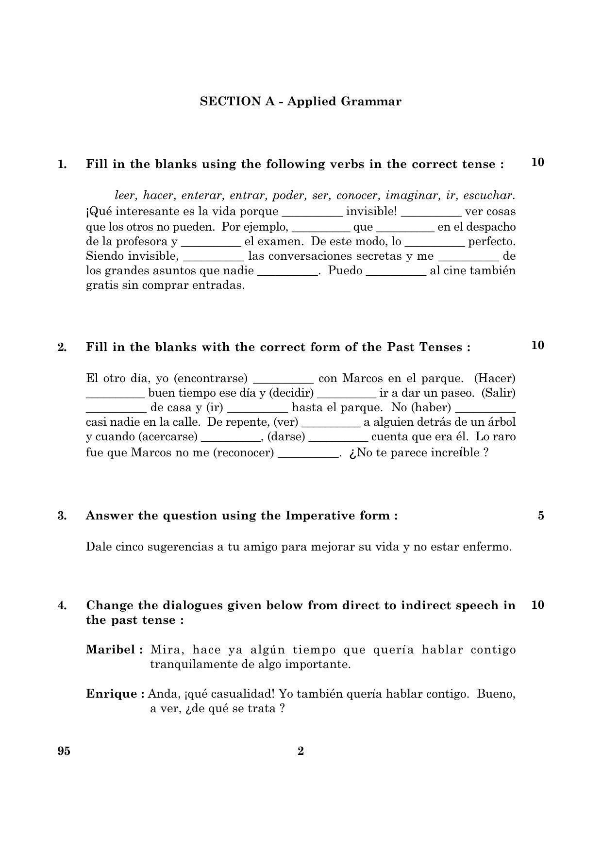 CBSE Class 12 095 SPANISH 2016 Question Paper - Page 2