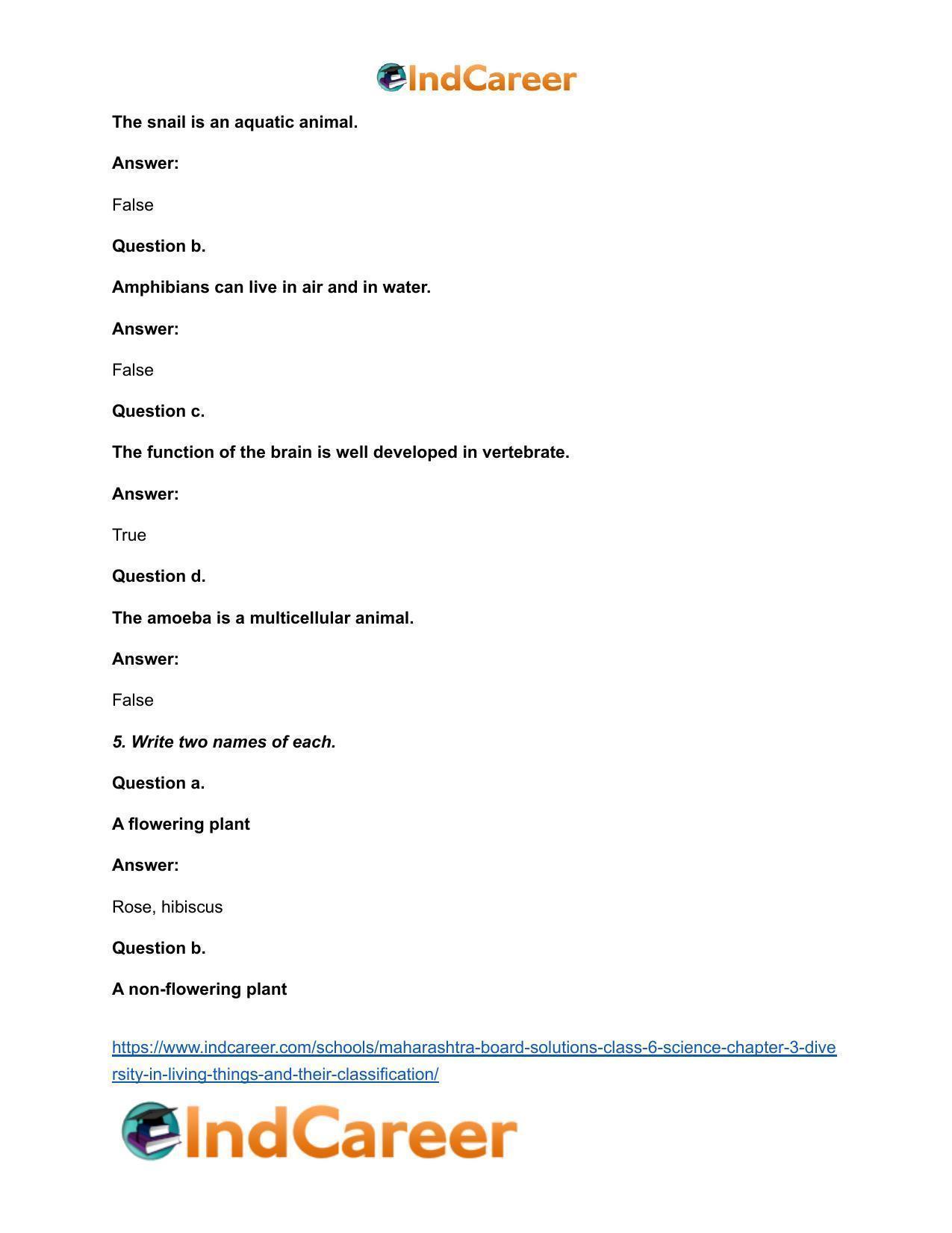 Maharashtra Board Solutions Class 6-Science: Chapter 3- Diversity in Living Things and their Classification - Page 6