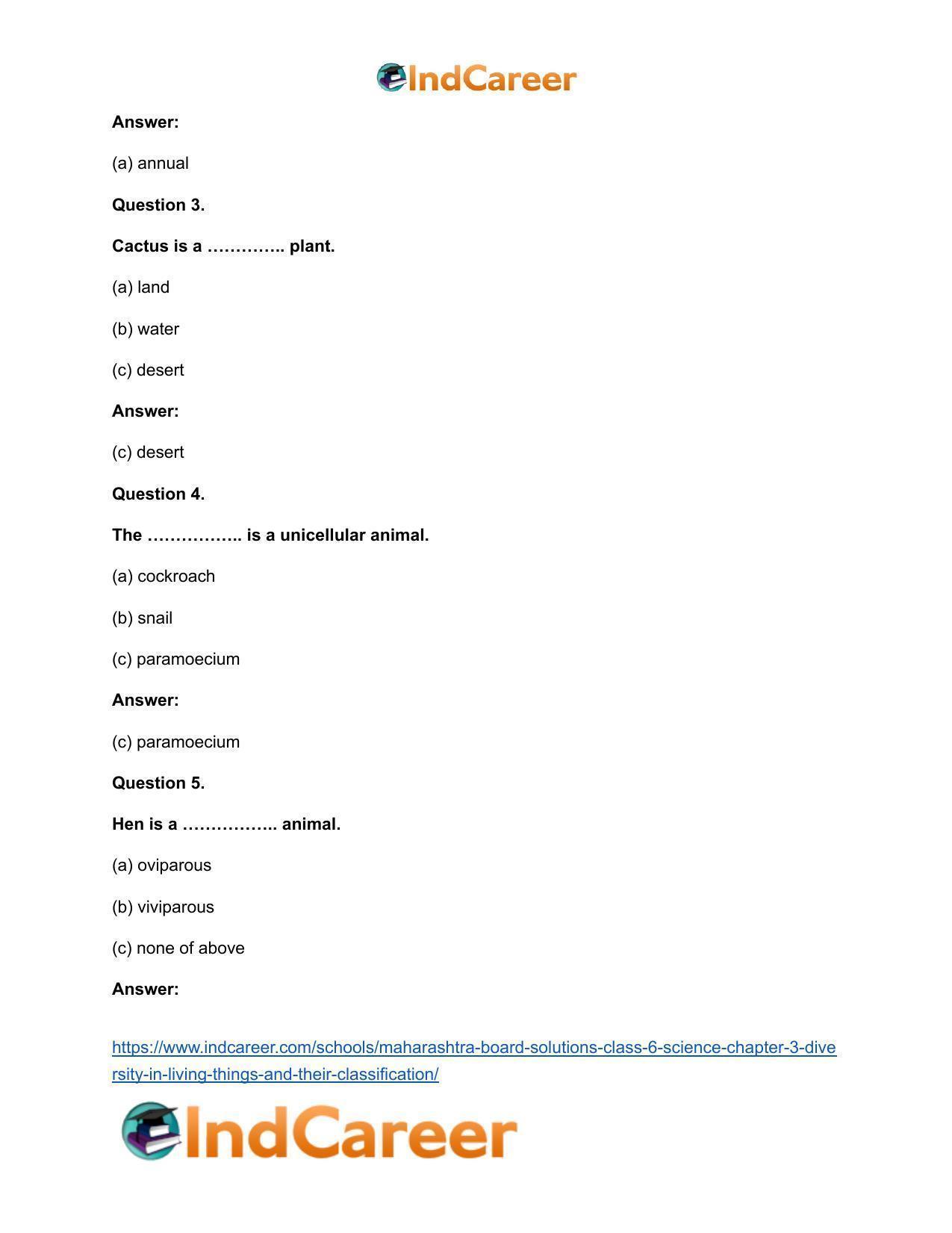Maharashtra Board Solutions Class 6-Science: Chapter 3- Diversity in Living Things and their Classification - Page 14