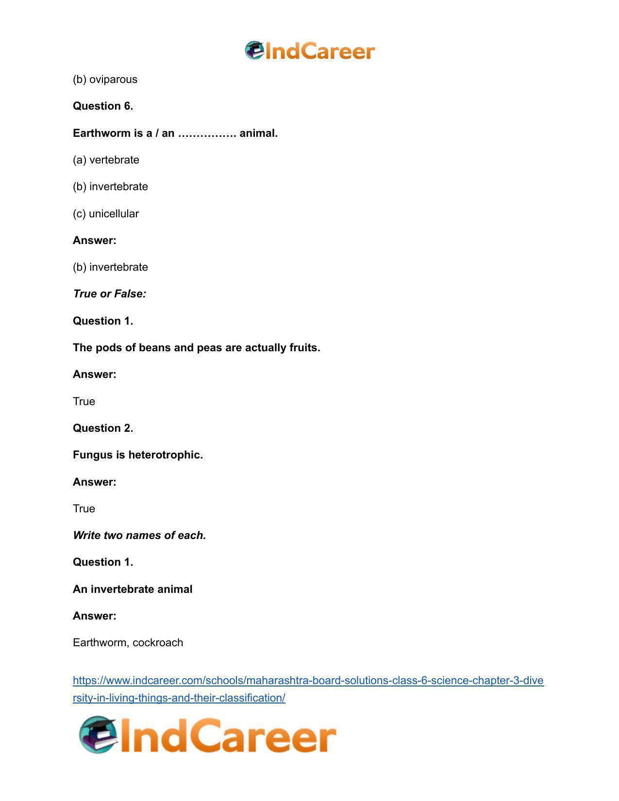 Maharashtra Board Solutions Class 6-Science: Chapter 3- Diversity in Living Things and their Classification - Page 15