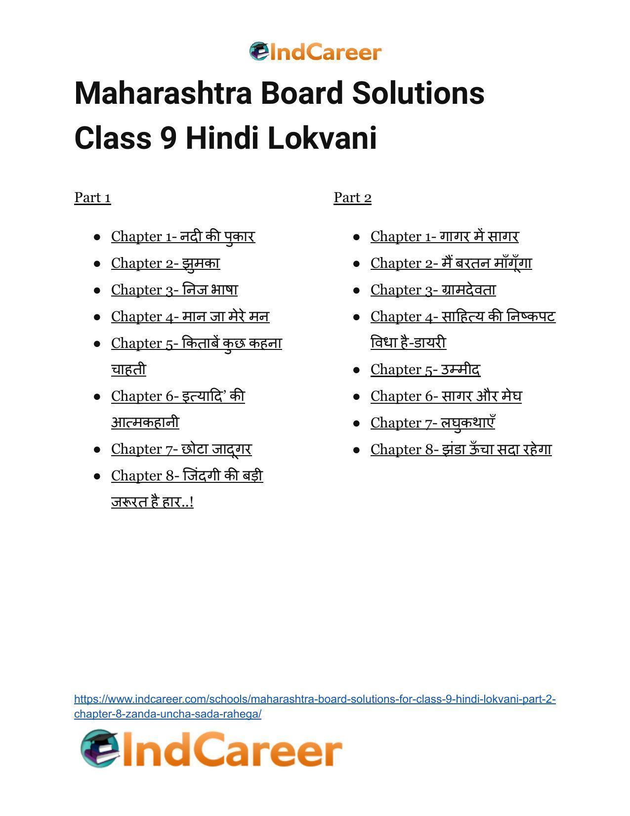 Maharashtra Board Solutions for Class 9- Hindi Lokvani (Part 2): Chapter 8- झंडा ऊँचा सदा रहेगा - Page 12